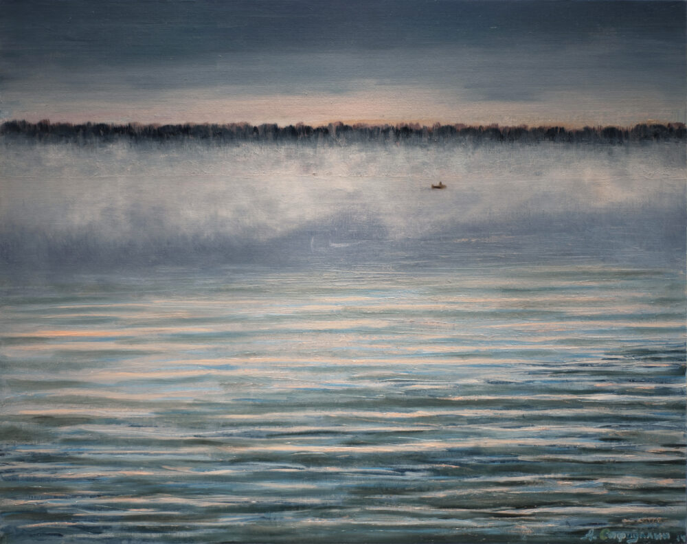 River Landscape Lielupe oil painting Albert Safiullin