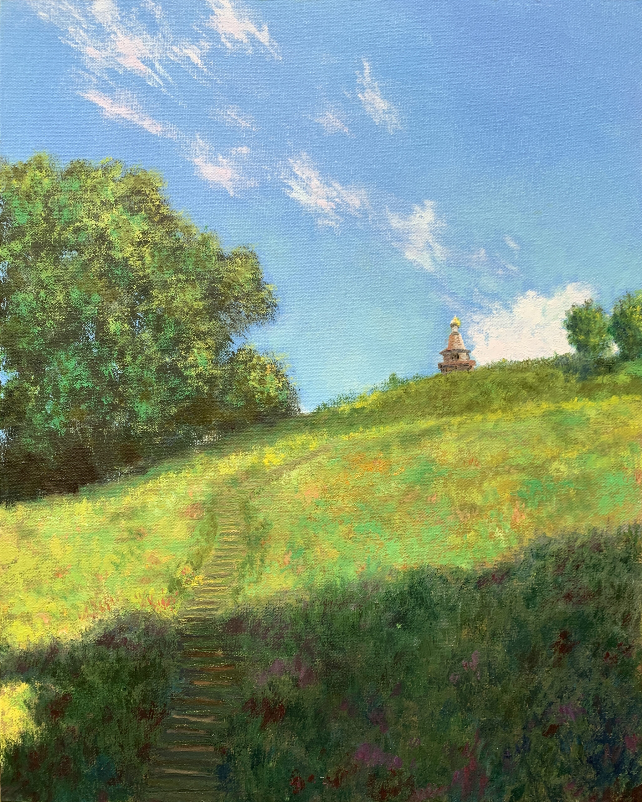 Rural landscape. In the center of Russia by Albert Safiullin Rural summer landscape oil painting artist Albert Safiullin