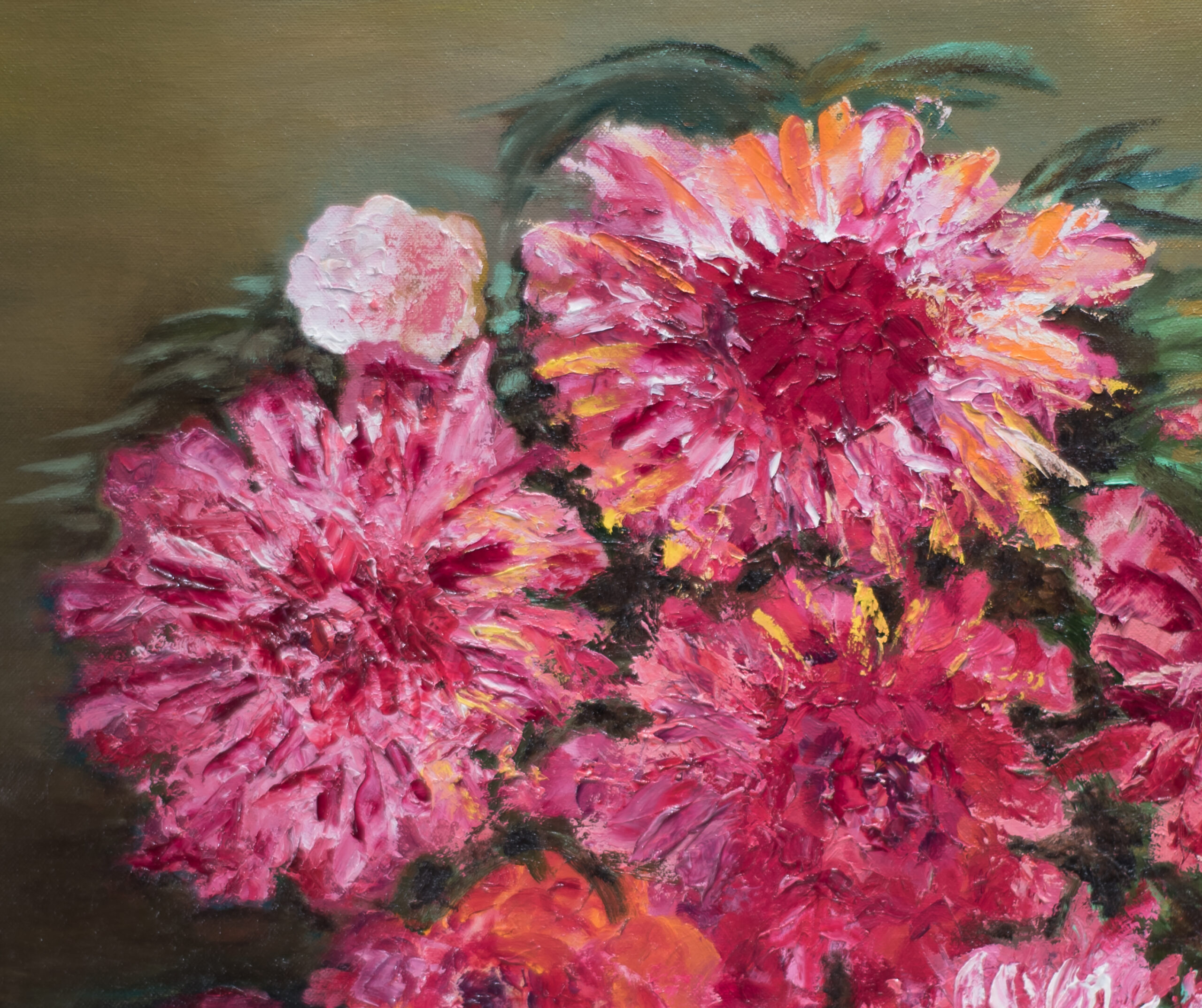 Flowers peonies painting by Albert Safiullin Flowers peonies oil painting artist Albert Safiullin