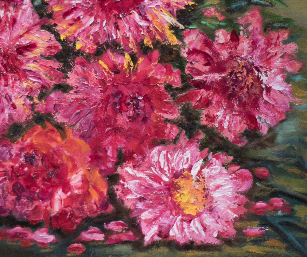 Flowers peonies oil painting artist Albert Safiullin