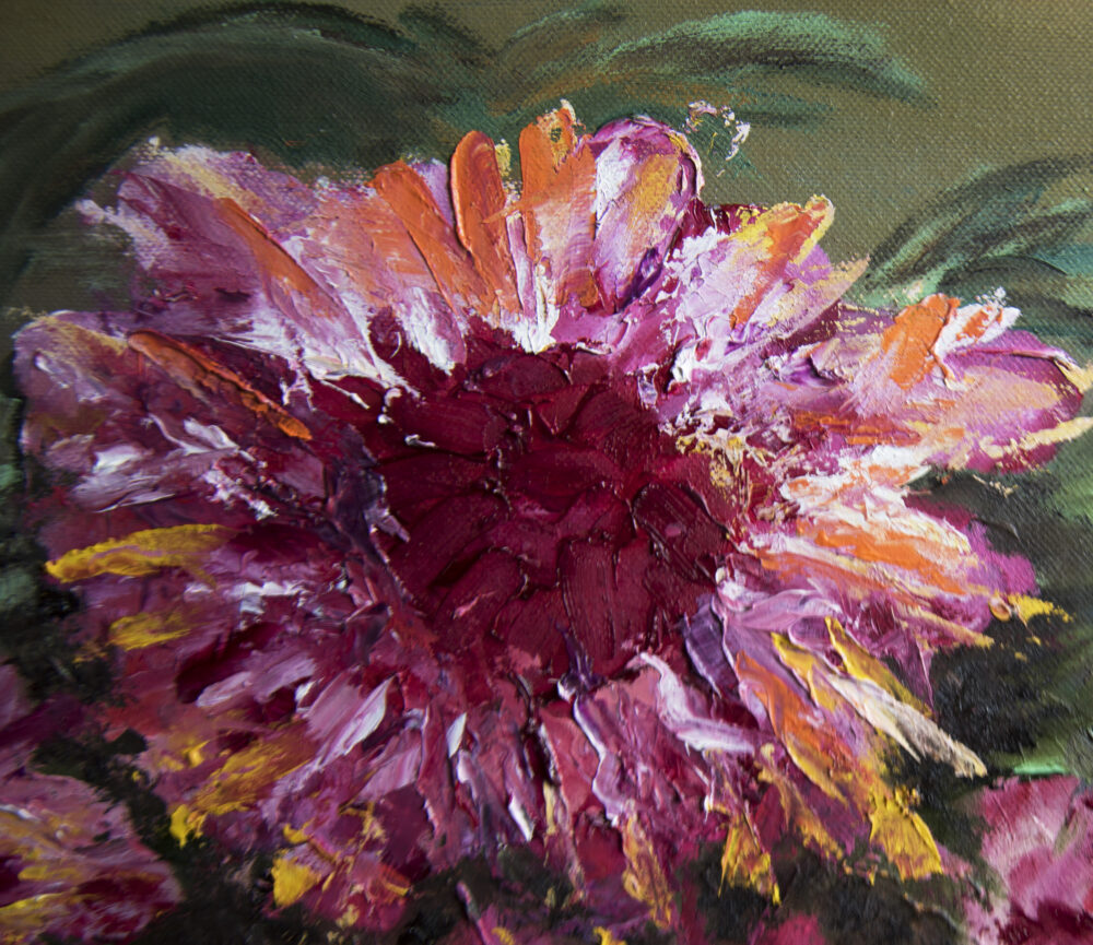 Flowers peonies oil painting artist Albert Safiullin