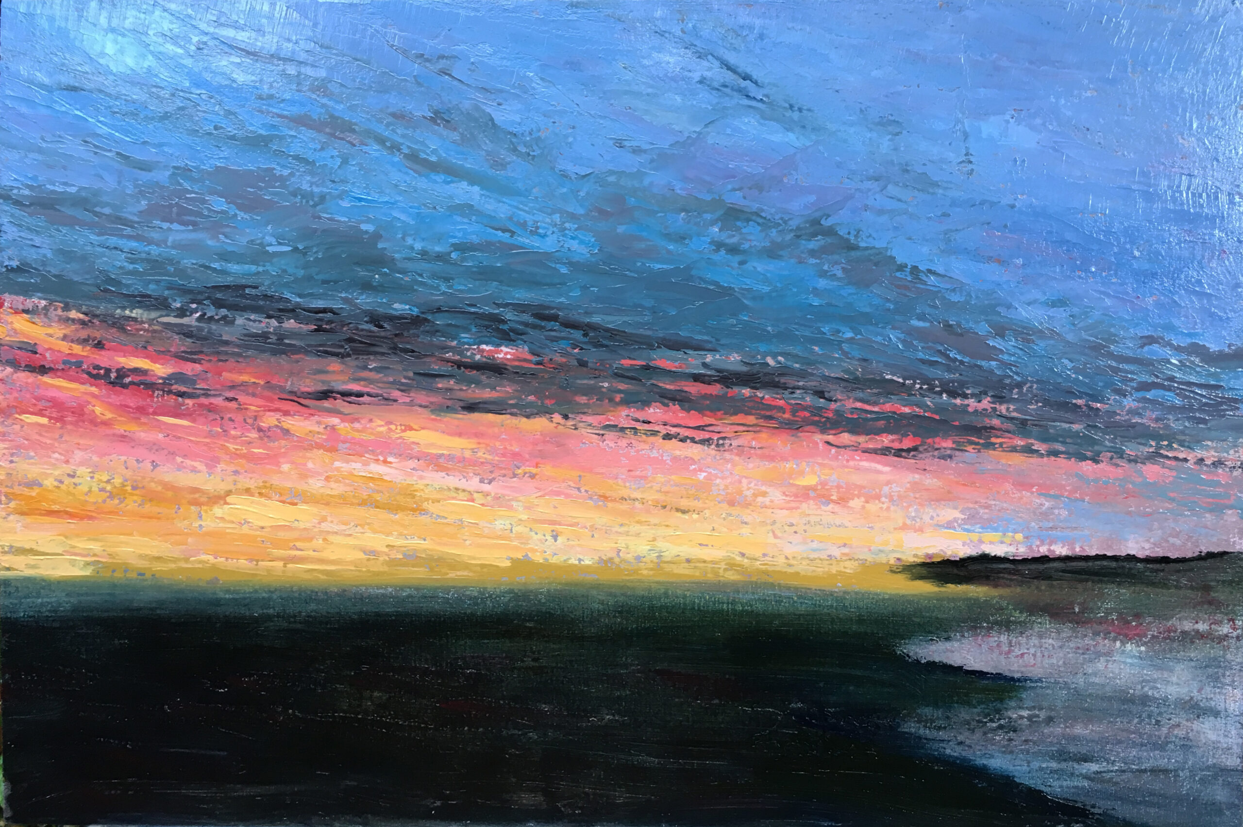 Dawn on the Gulf of Morbihan painting by Albert Safiullin Dawn Morbihan sea Bretagne oil painting Albert Safiullin