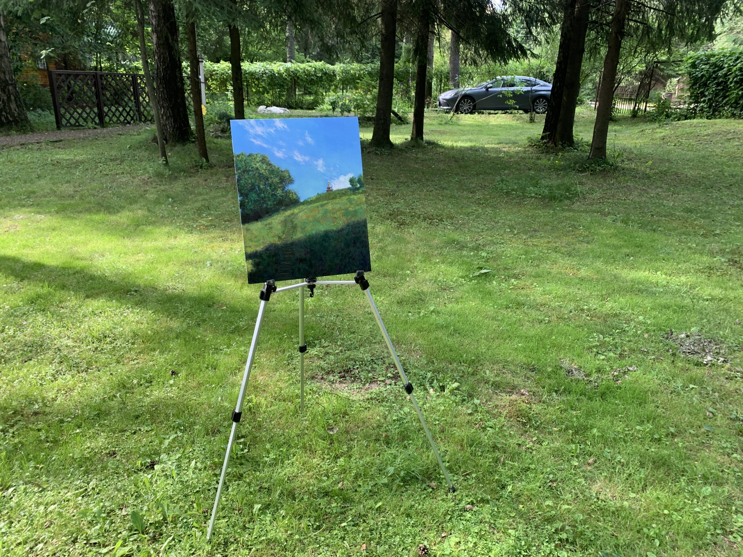 Rural landscape. In the center of Russia by Albert Safiullin Rural summer landscape oil painting artist Albert Safiullin