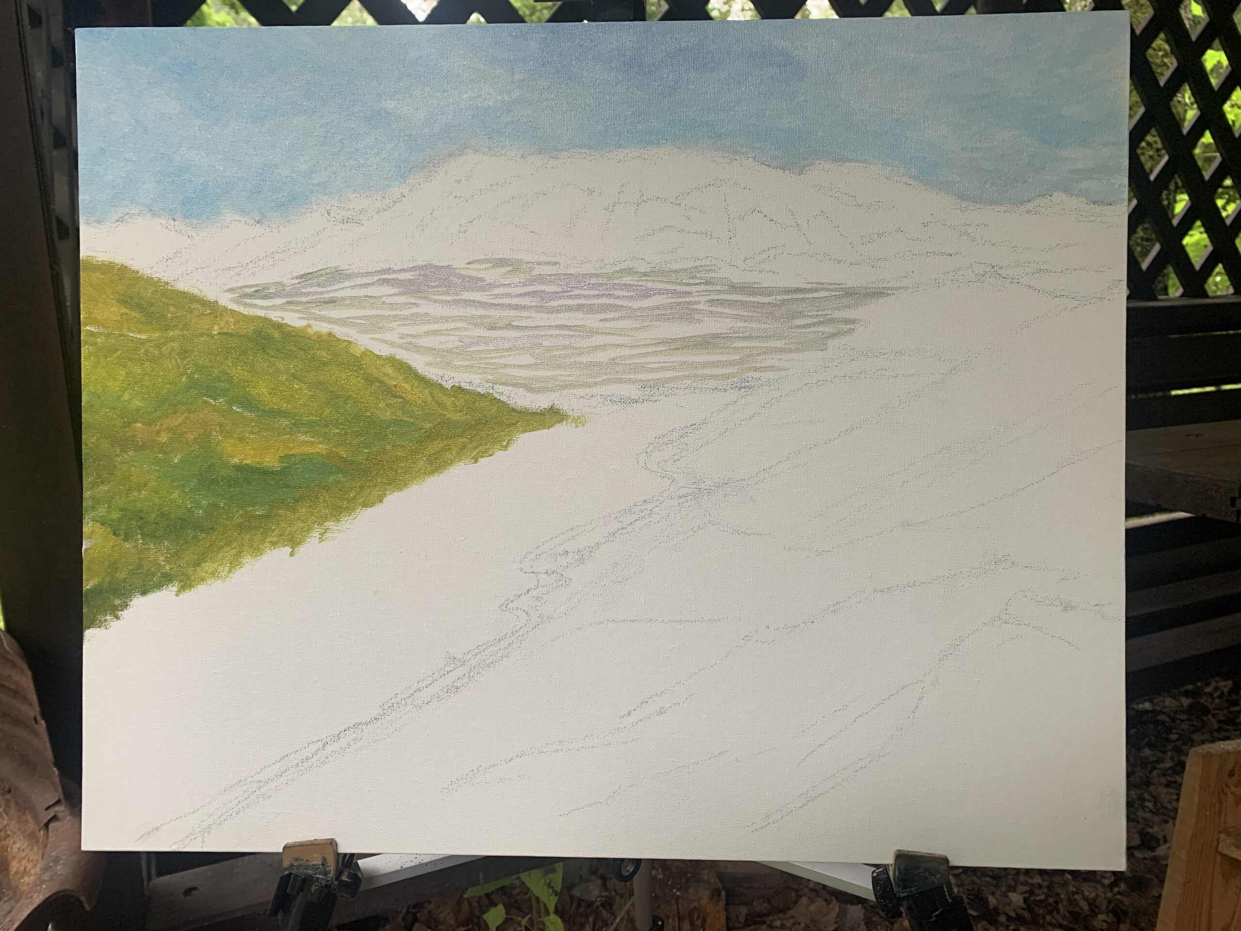 Mountain landscape Safedchashma Samsoliq village oil painting artist Albert Safiullin