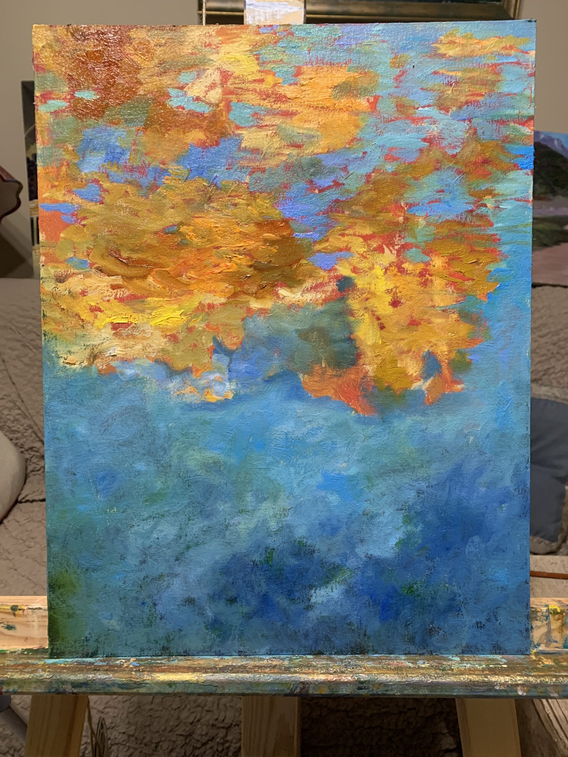 autumn landscape reflection oil painting artist Albert Safiullin autumn landscape reflection oil painting artist Albert Safiullin