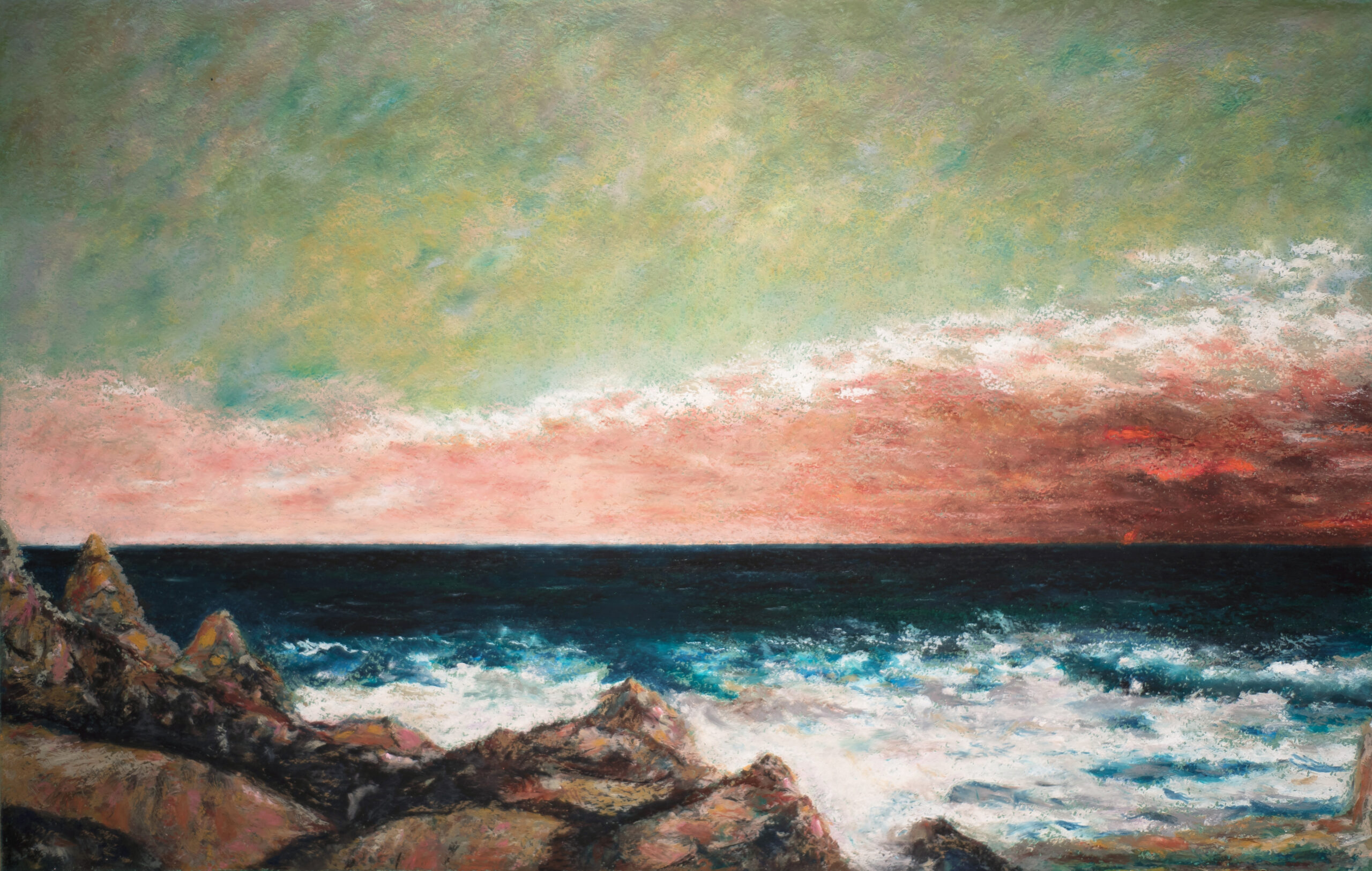 Mediterranean Sea Courbet oil pastel painting artist Albert Safiullin