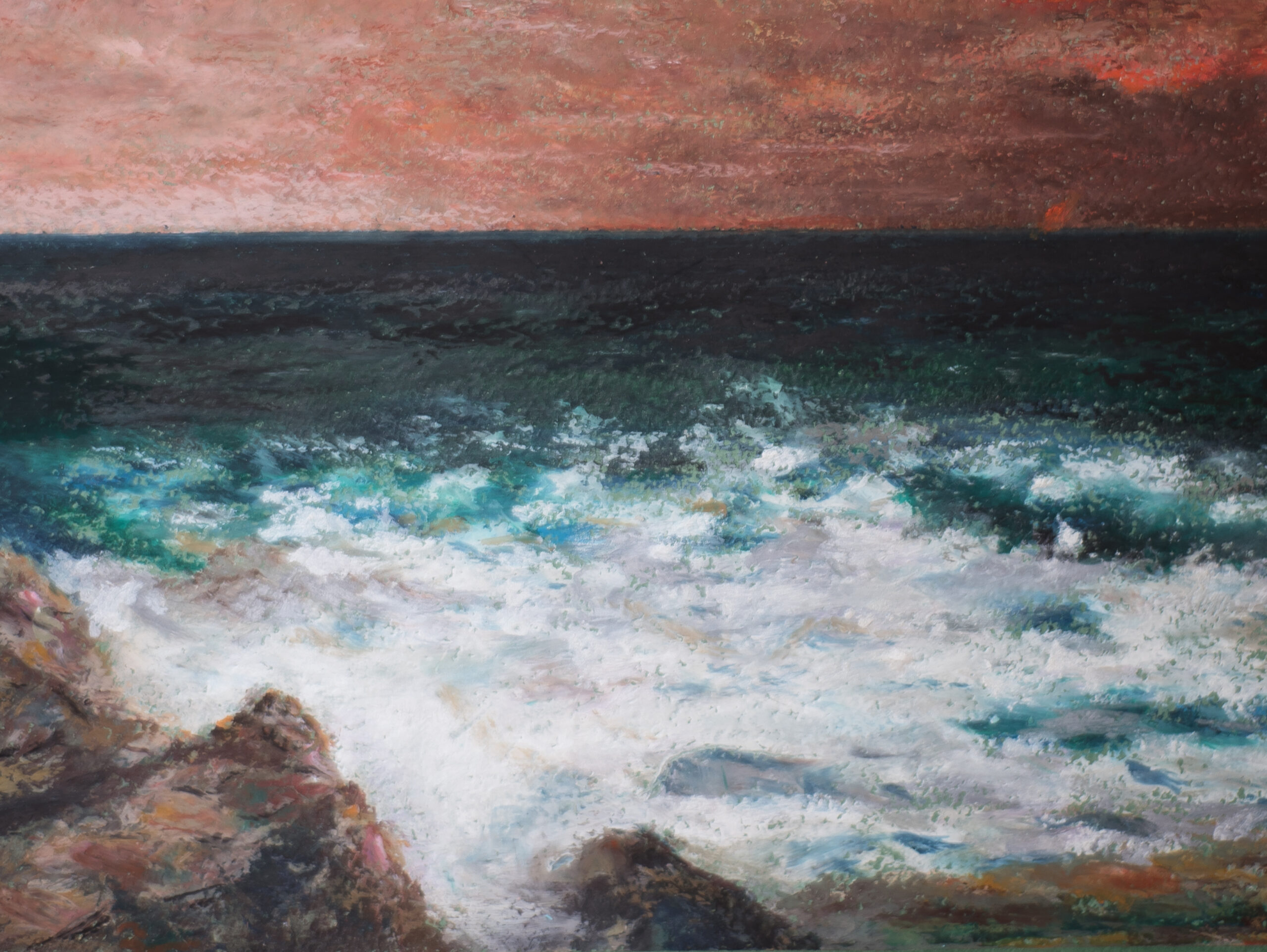 Mediterranean Sea Courbet oil pastel painting artist Albert Safiullin