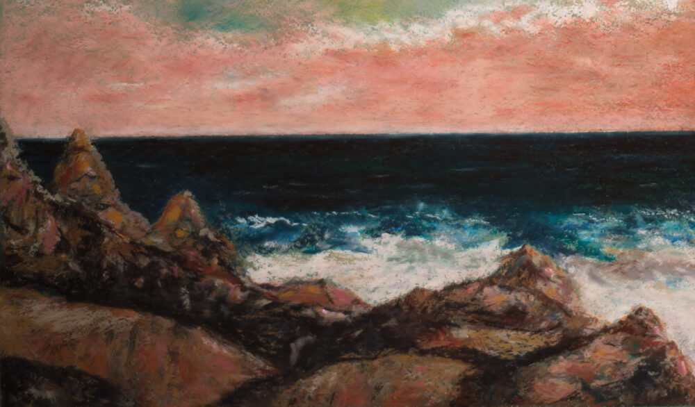 Mediterranean Sea Courbet oil pastel painting artist Albert Safiullin