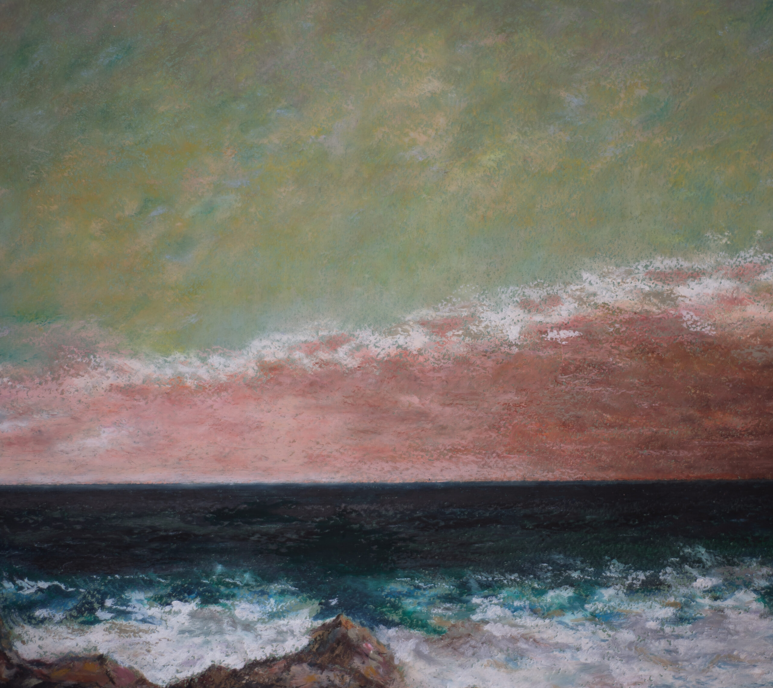 Mediterranean Sea Courbet oil pastel painting artist Albert Safiullin