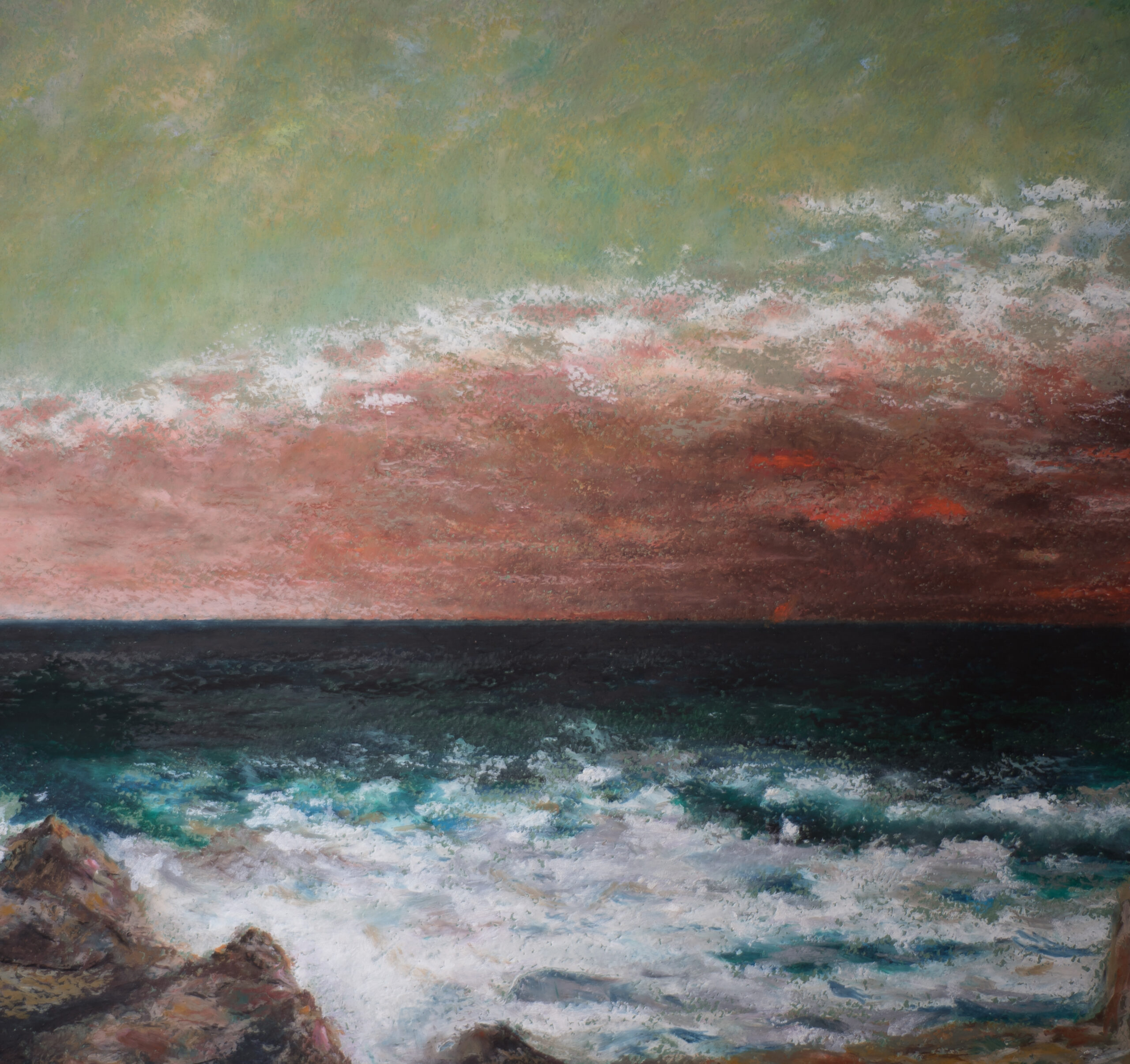 Mediterranean Sea Courbet oil pastel painting artist Albert Safiullin