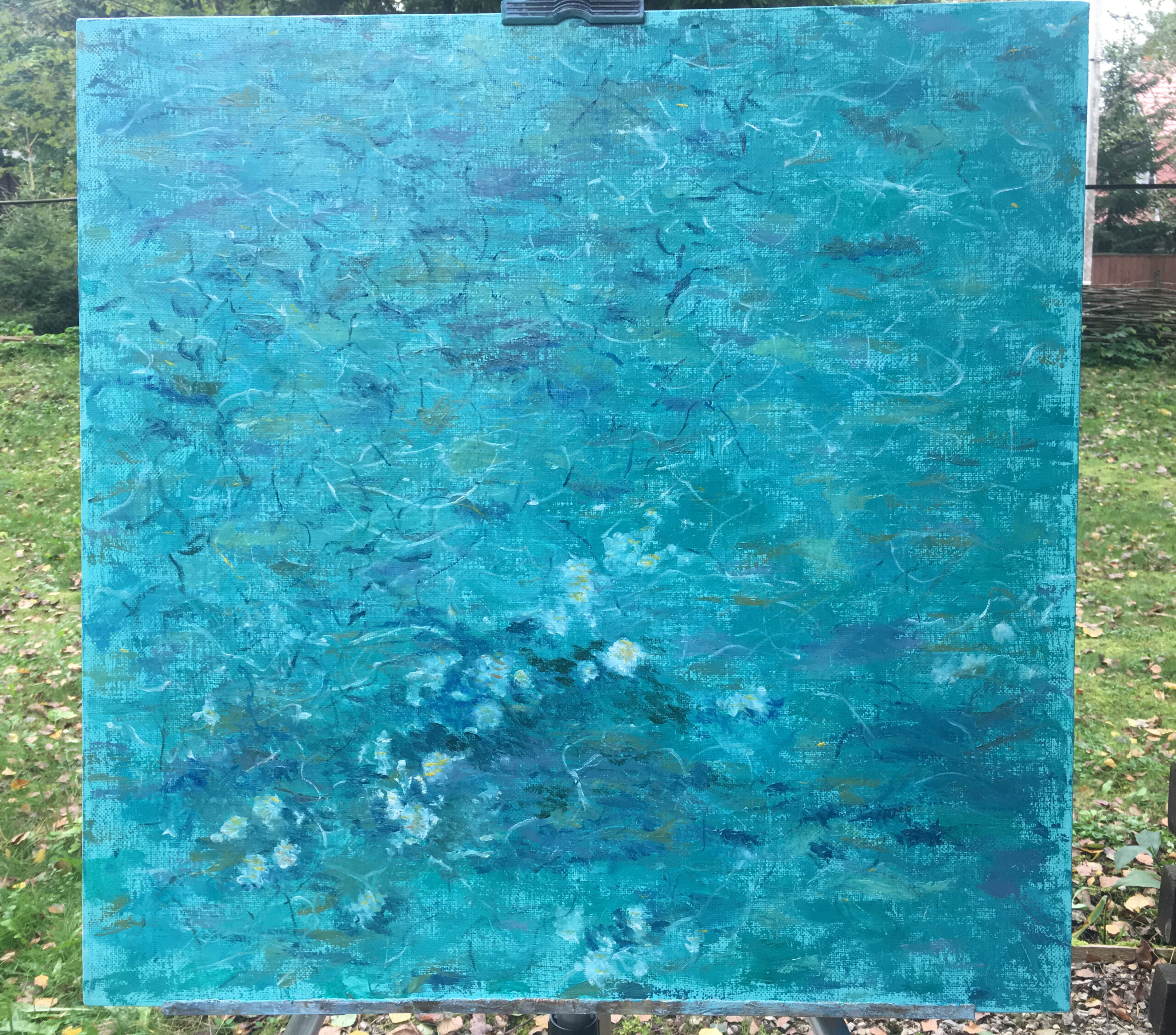 On the Reef oil painting by Albert Safiullin Ocean shark Reef Maldives oil painting artist Albert Safiullin