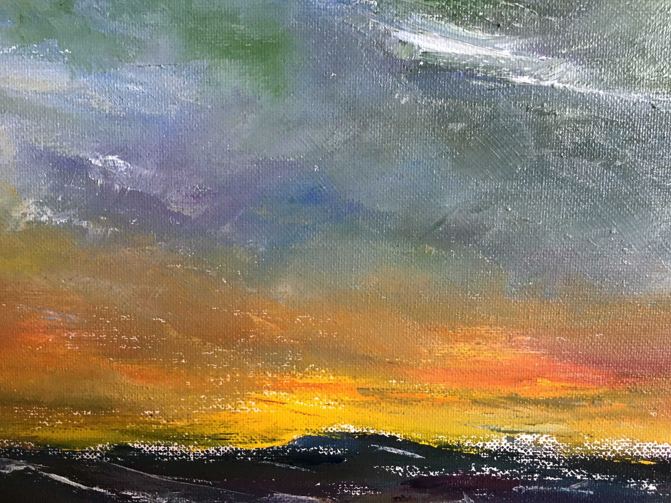 Stormy Sunset landscape oil painting artist Albert Safiullin