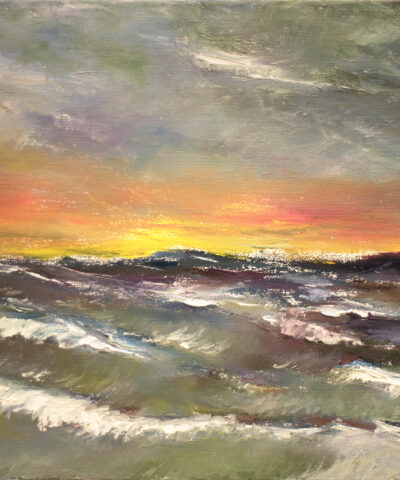 Stormy Sunset landscape oil painting artist Albert Safiullin