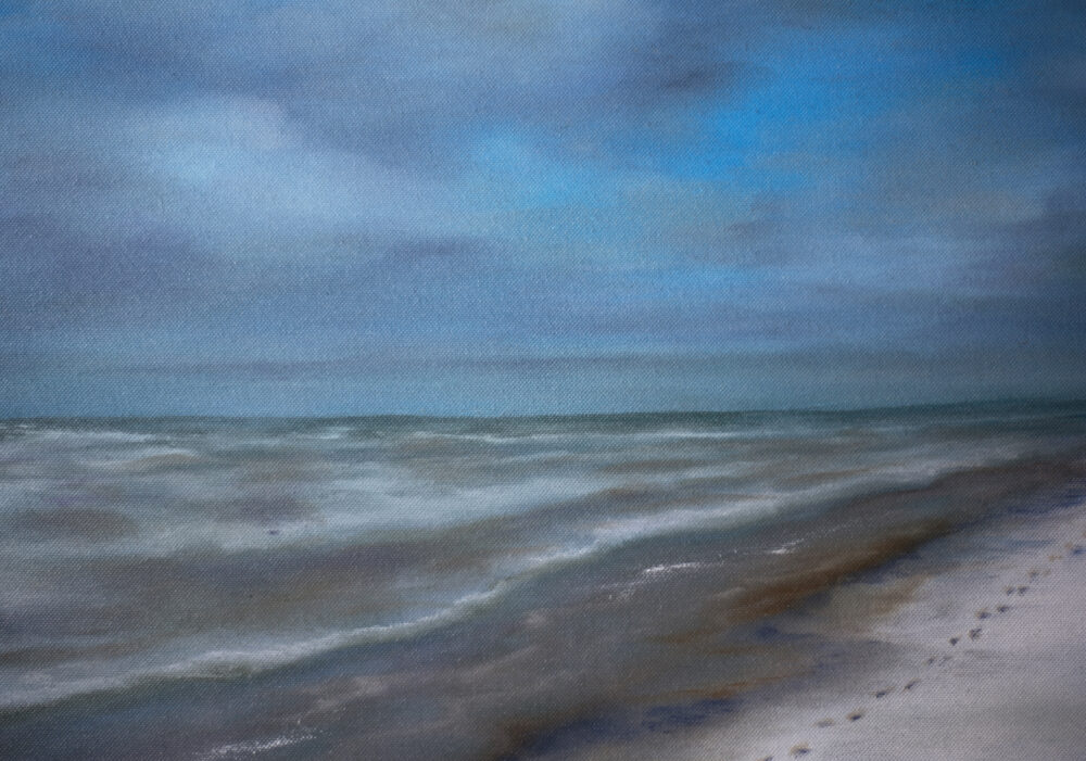 Sea landscape beach Jurmala oil painting Albert Safiullin