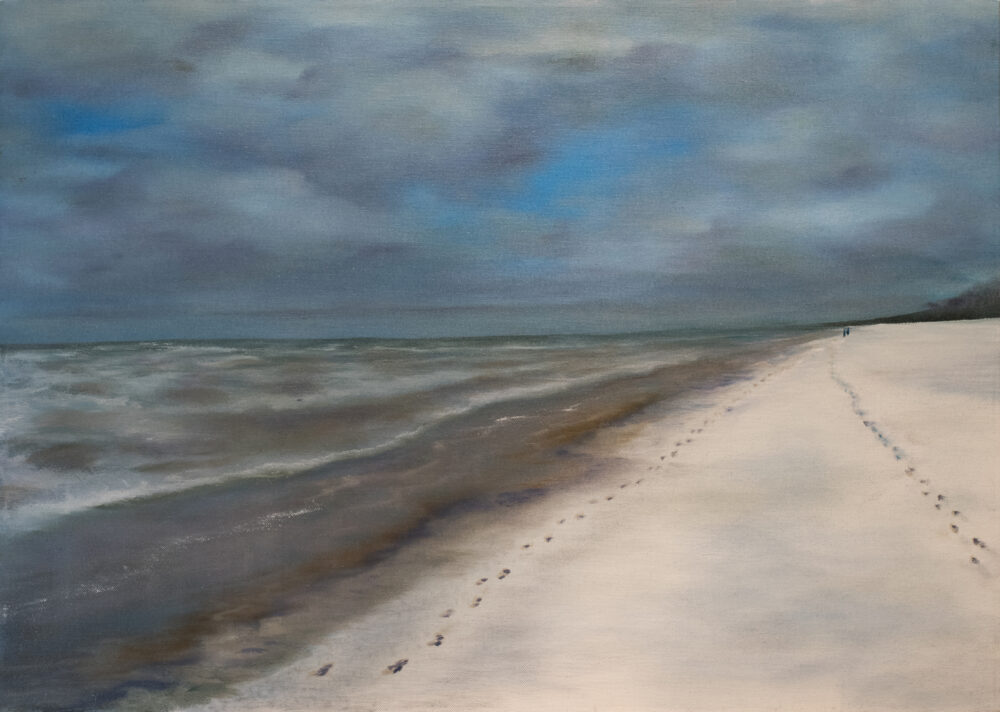 Sea landscape beach Jurmala oil painting Albert Safiullin