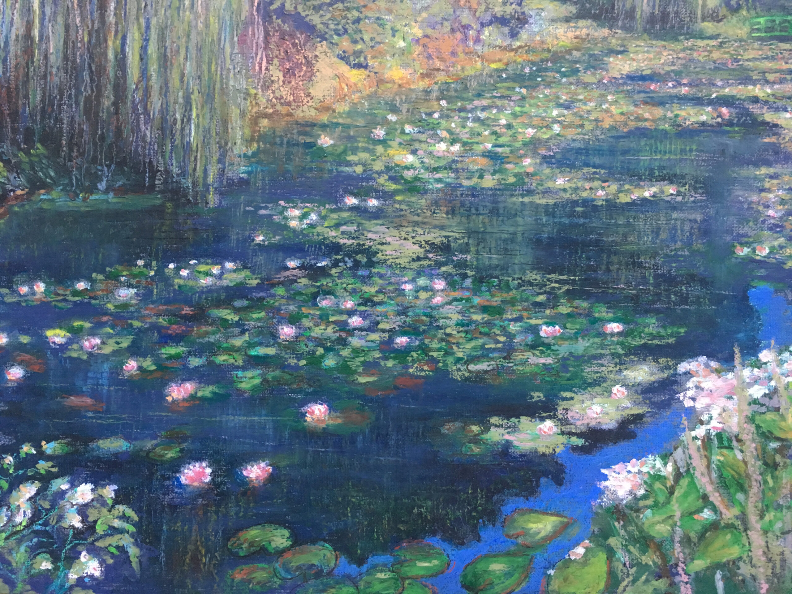 Pond at Giverny painting by Albert Safiullin Pond Giverny Monet oil pastel painting artist Albert Safiullin