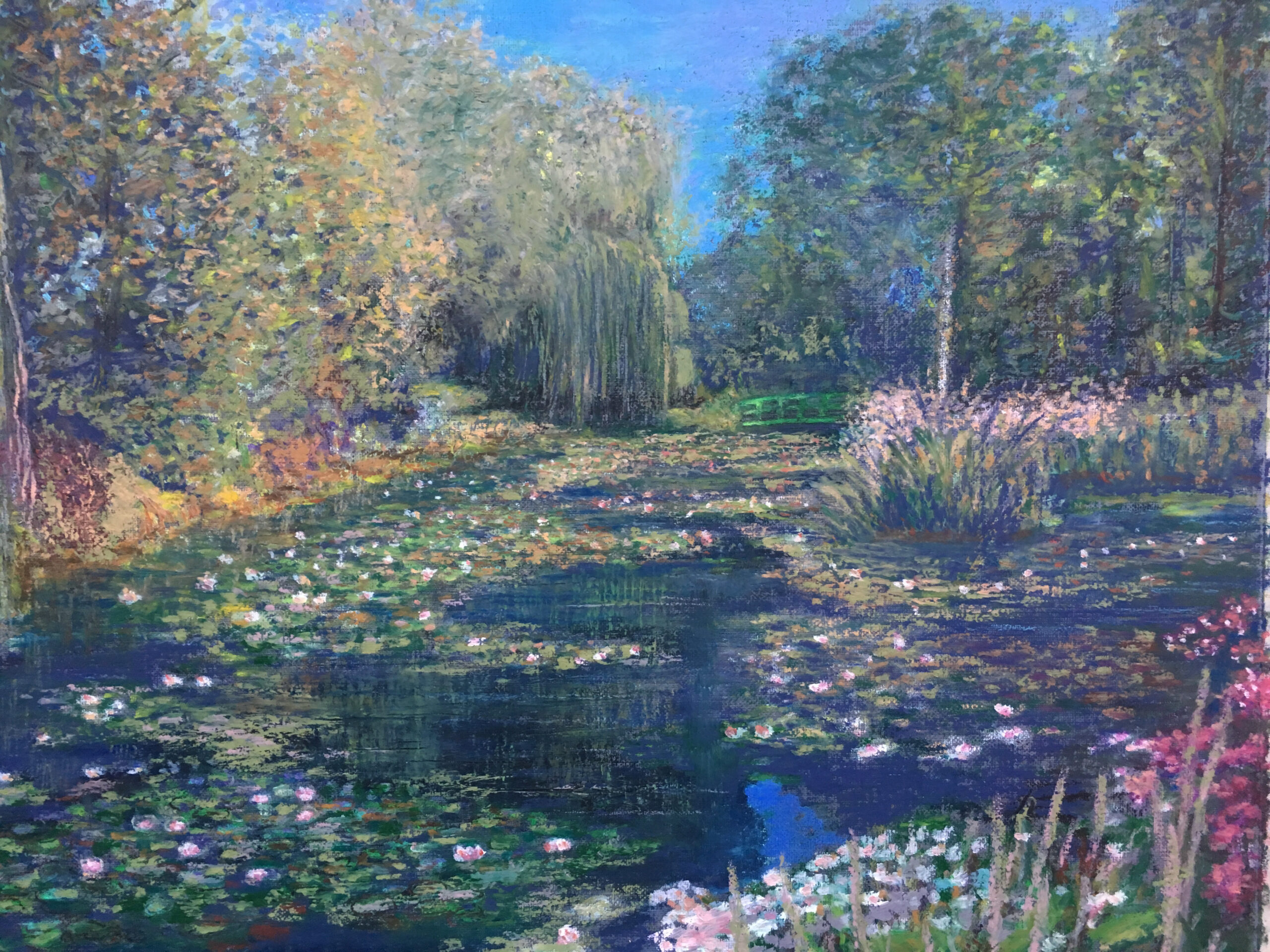 Pond at Giverny painting by Albert Safiullin Pond Giverny Monet oil pastel painting artist Albert Safiullin