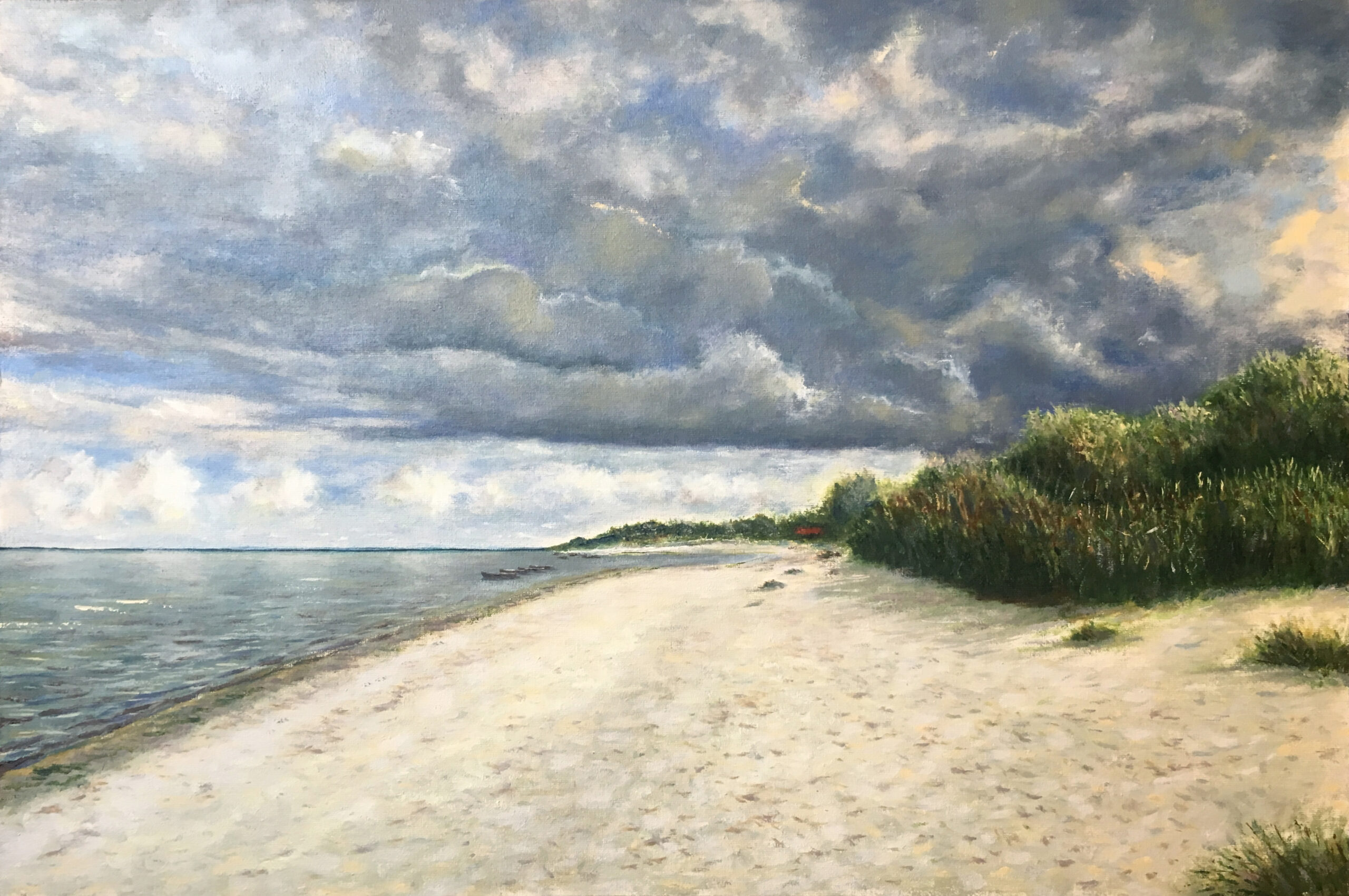 The sea in Ragaciems Before the rain painting by Albert Safiullin Sea Ragaciems landscape Latvija Jurmala oil painting Albert Safiullin
