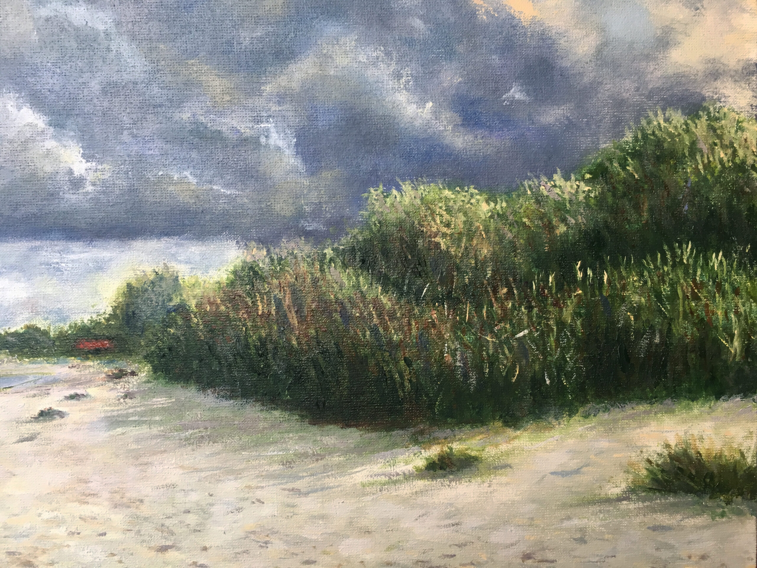 The sea in Ragaciems Before the rain painting by Albert Safiullin Sea Ragaciems landscape Latvija Jurmala oil painting Albert Safiullin