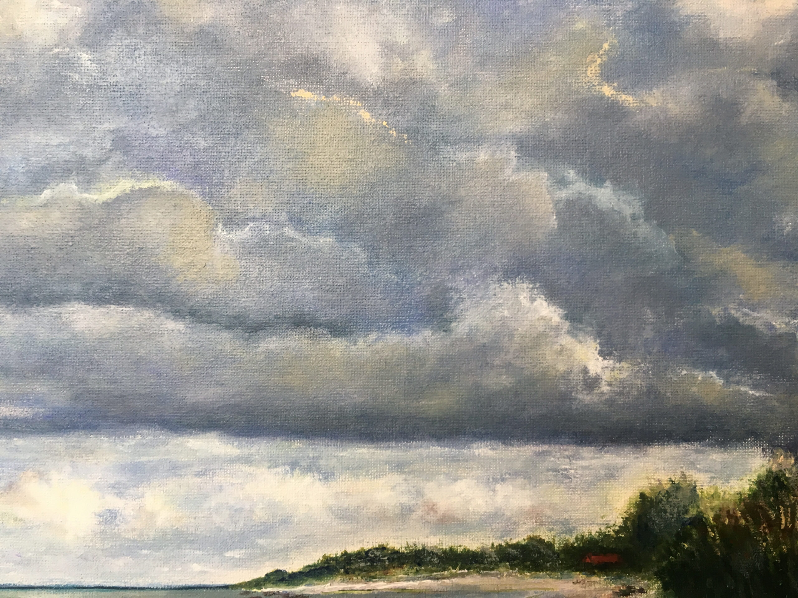 The sea in Ragaciems Before the rain painting by Albert Safiullin Sea Ragaciems landscape Latvija Jurmala oil painting Albert Safiullin