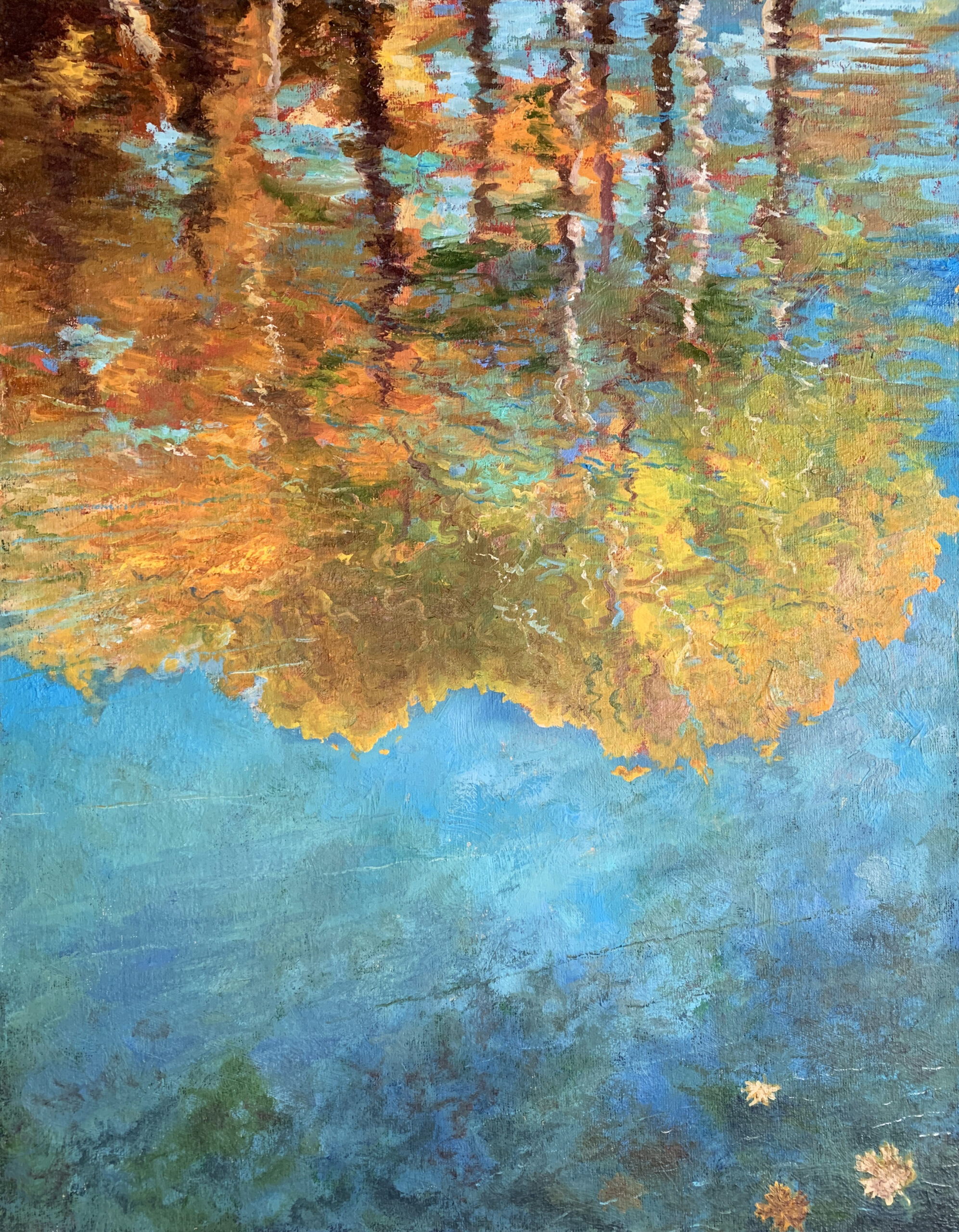 autumn landscape reflection oil painting artist Albert Safiullin autumn landscape reflection oil painting artist Albert Safiullin
