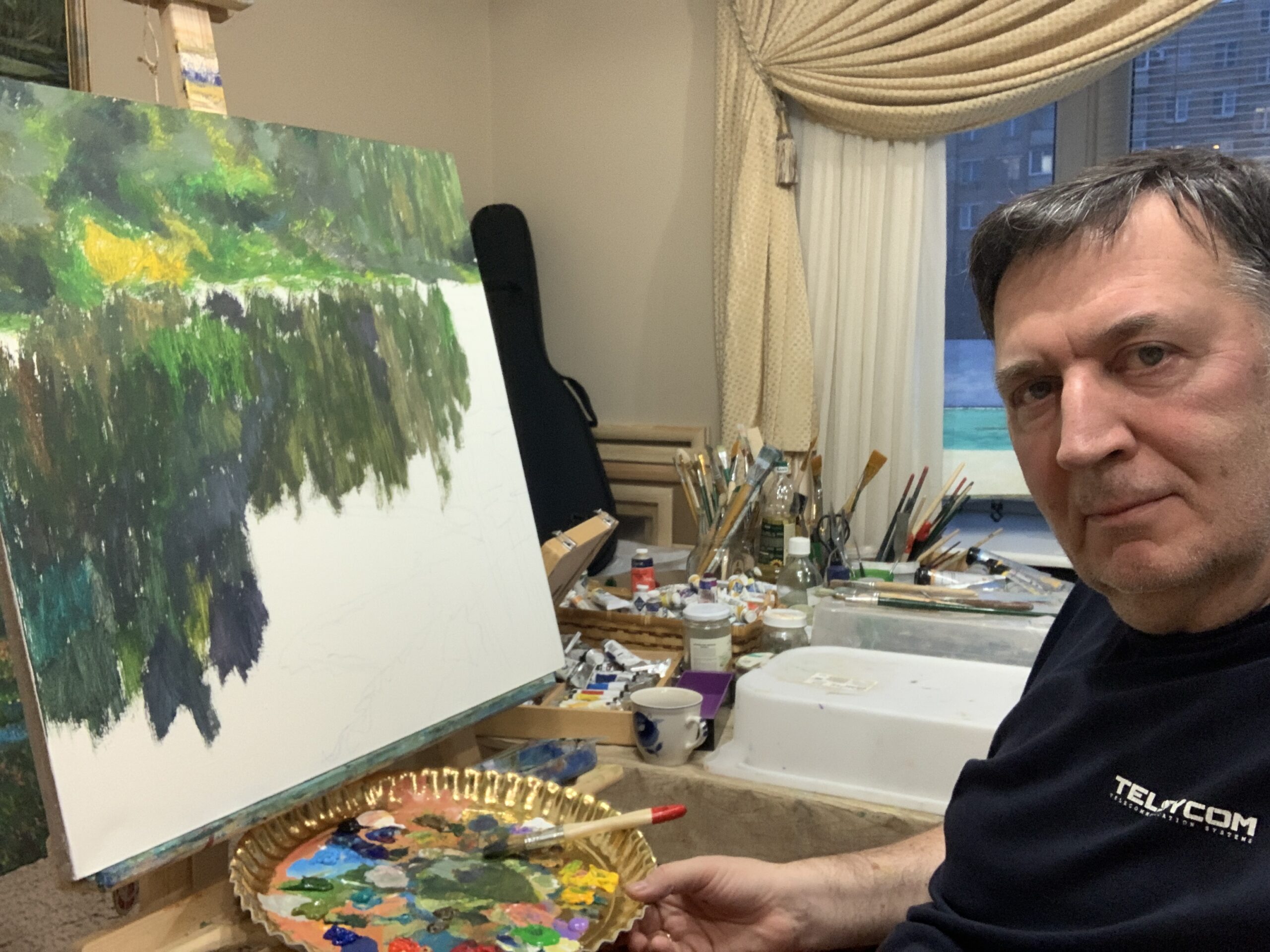 ond at Giverny by Albert Safiullin Monet pond Giverny landscape lillies artist oil painting Albert Safiullin