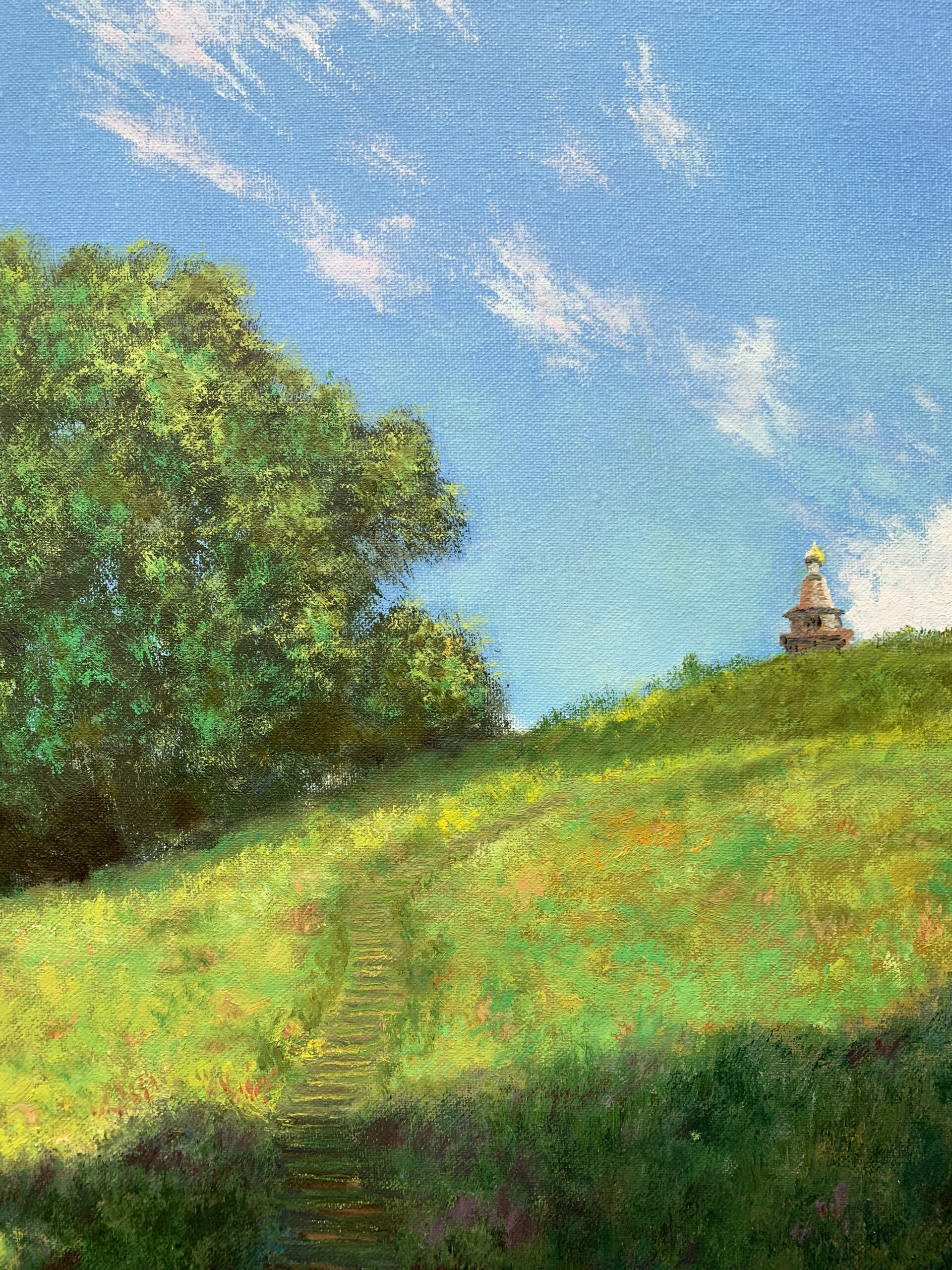 Rural landscape. In the center of Russia by Albert Safiullin Rural summer landscape oil painting artist Albert Safiullin