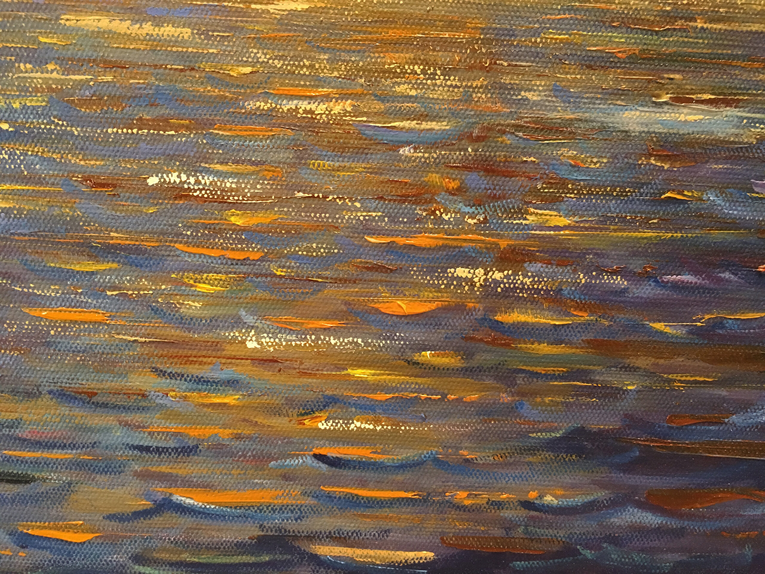Black Sea in April oil painting by Albert Safiullin Black Sea landscape oil painting artist Albert Safiullin