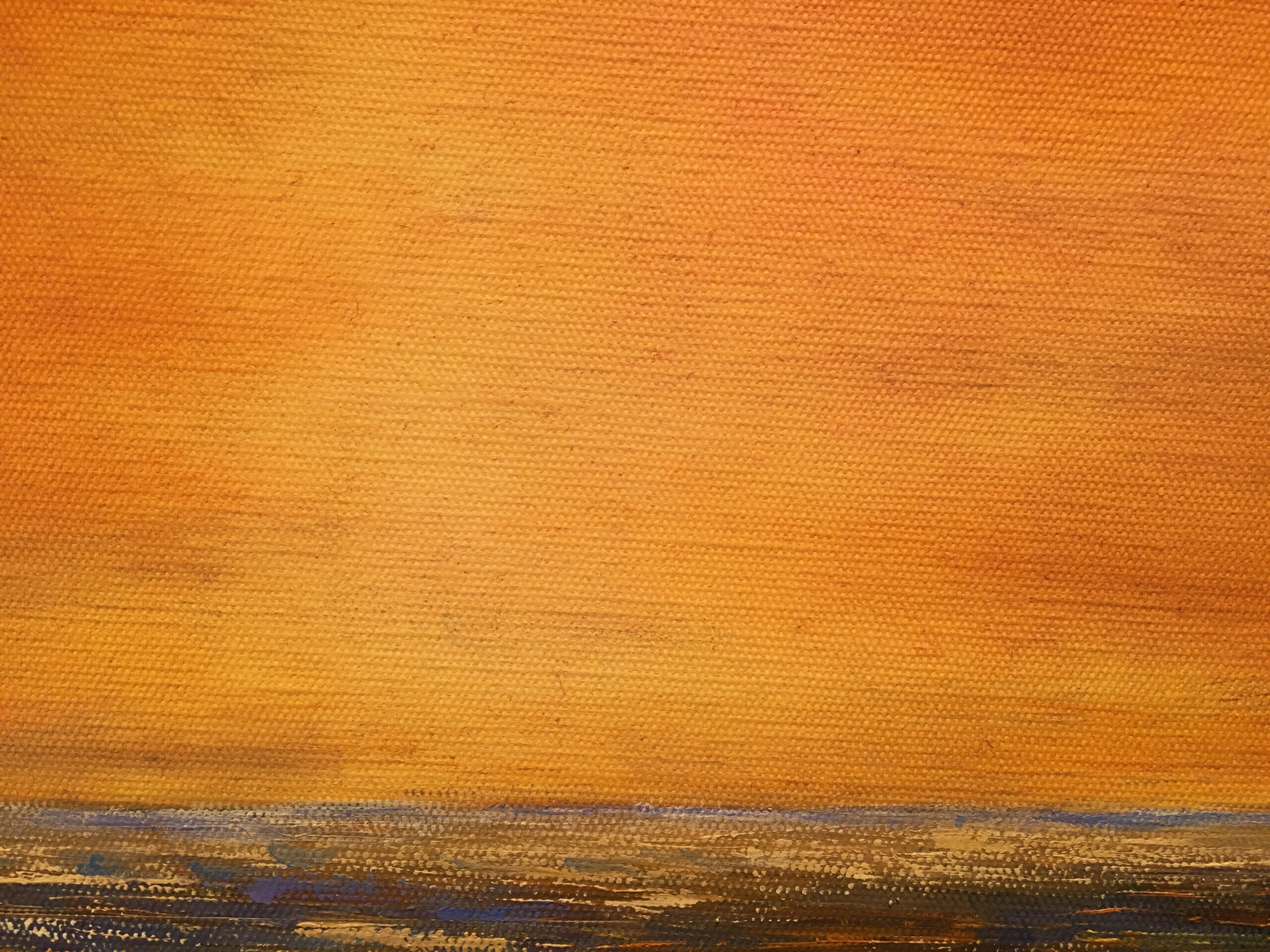 Black Sea in April oil painting by Albert Safiullin Black Sea landscape oil painting artist Albert Safiullin