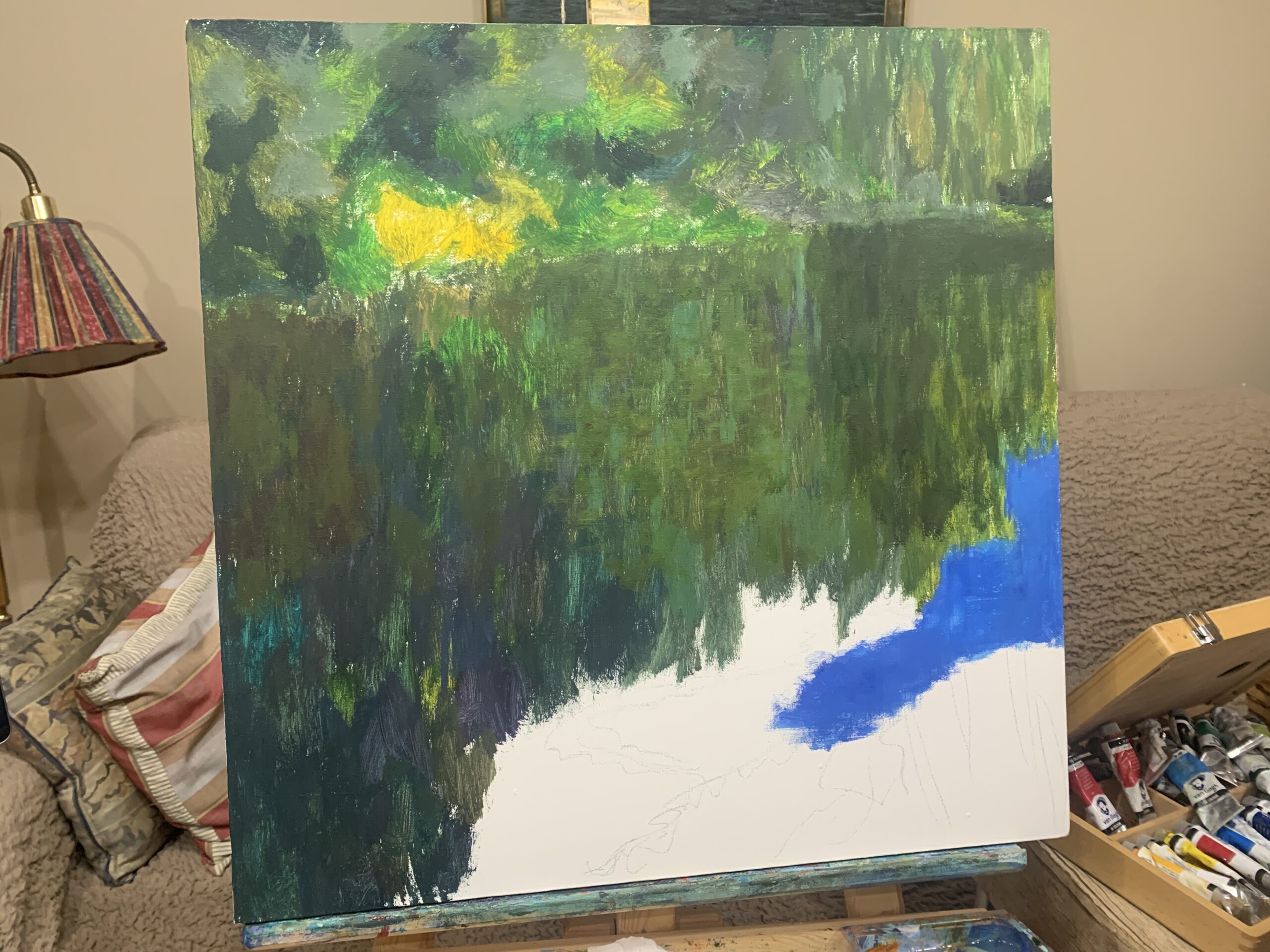 ond at Giverny by Albert Safiullin Monet pond Giverny landscape lillies artist oil painting Albert Safiullin