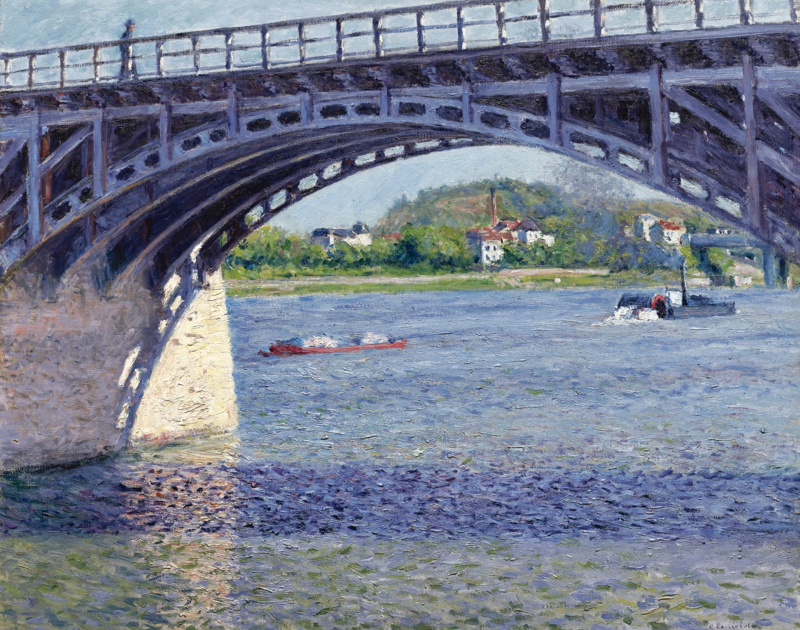 Le pont d'Argenteuil et la Seine by Gustave Caillebotte