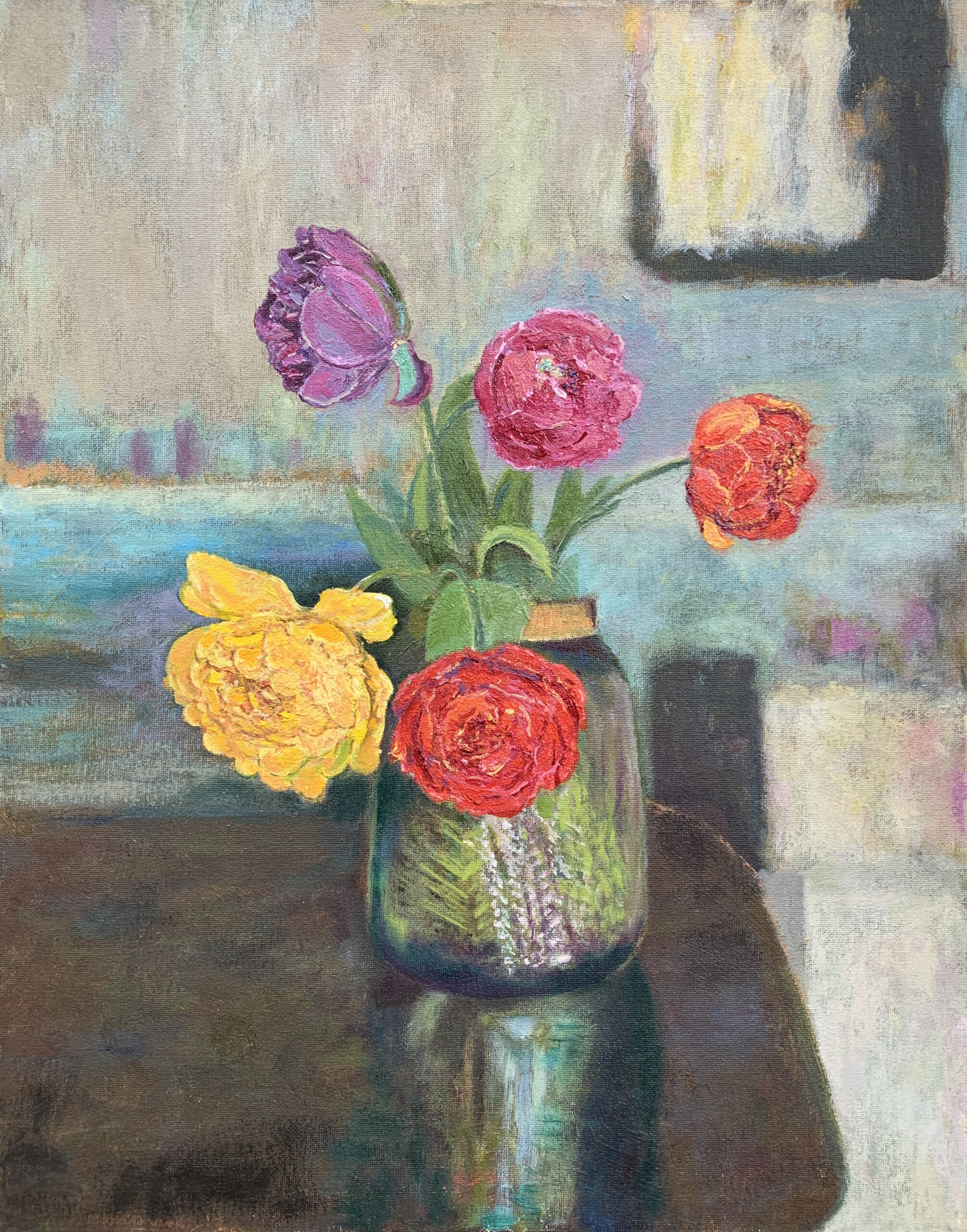 Flowers still life nature morte painting artist Albert Safiullin