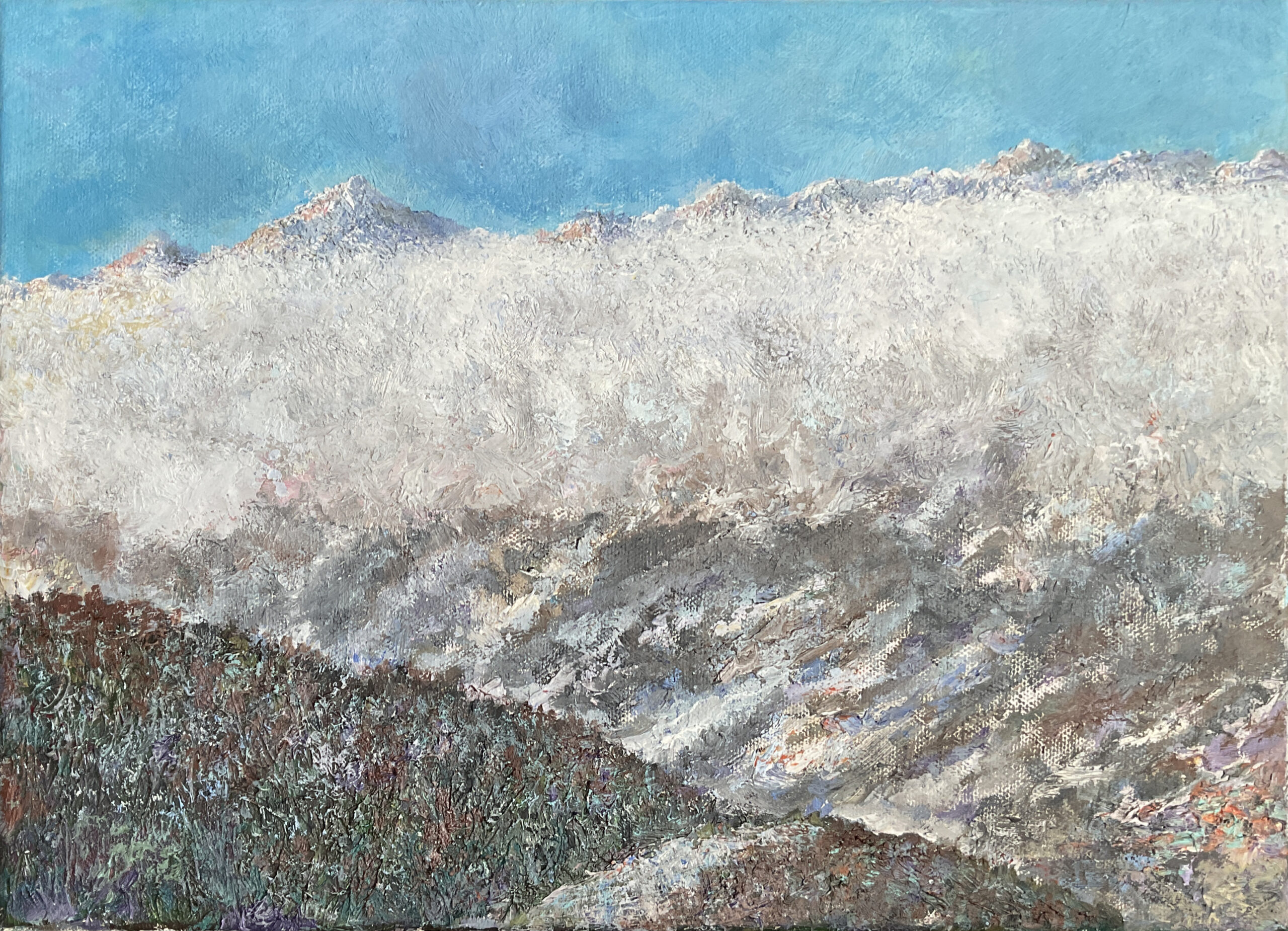 Mount Chugush Krasnaya Polyana mountains landscape Sochi painting artist Albert Safiullin