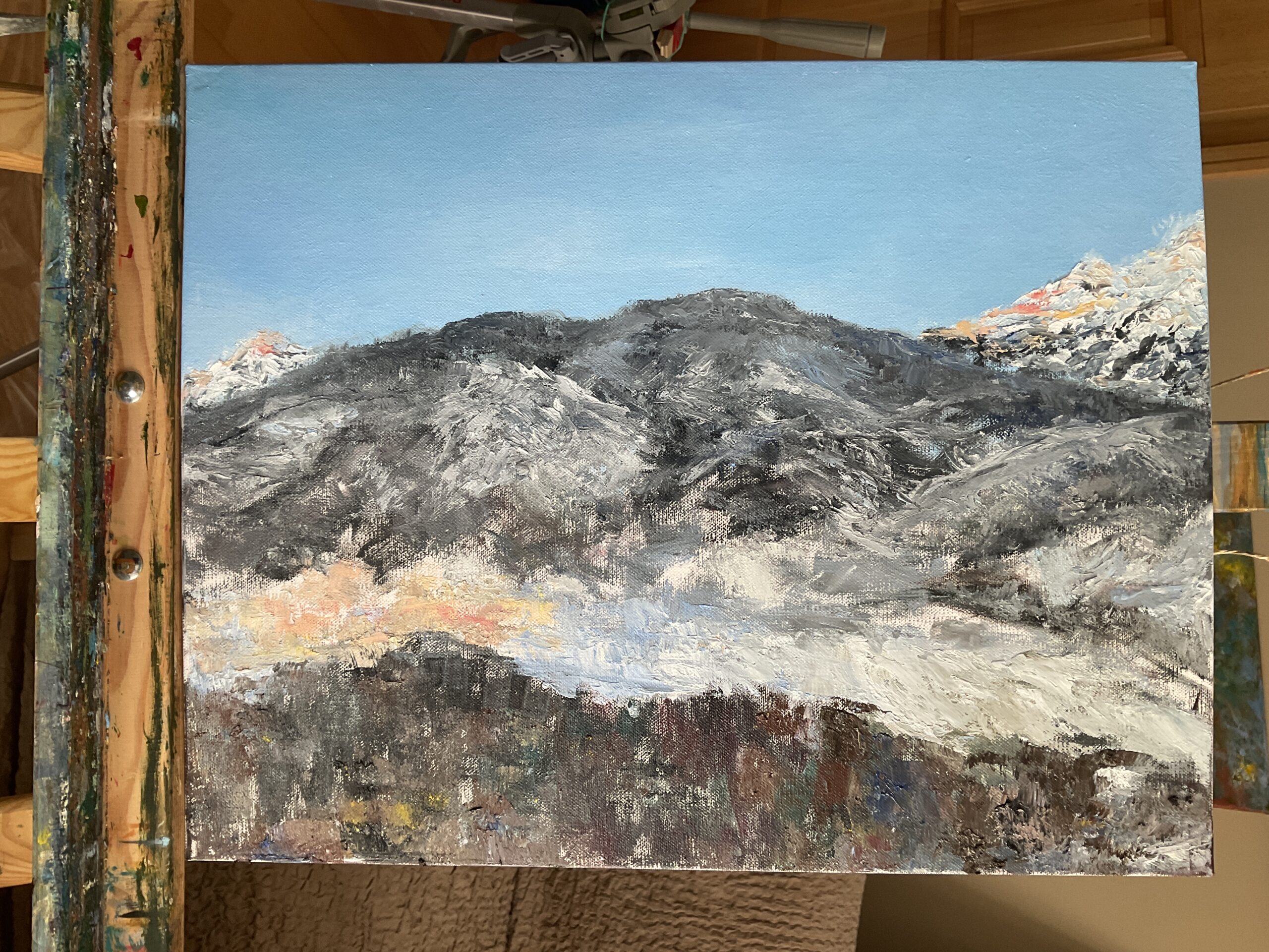 Mountains landscape painting Sochi Krasnaya Polyana 960 oil canvas Albert Safiullin impressionism