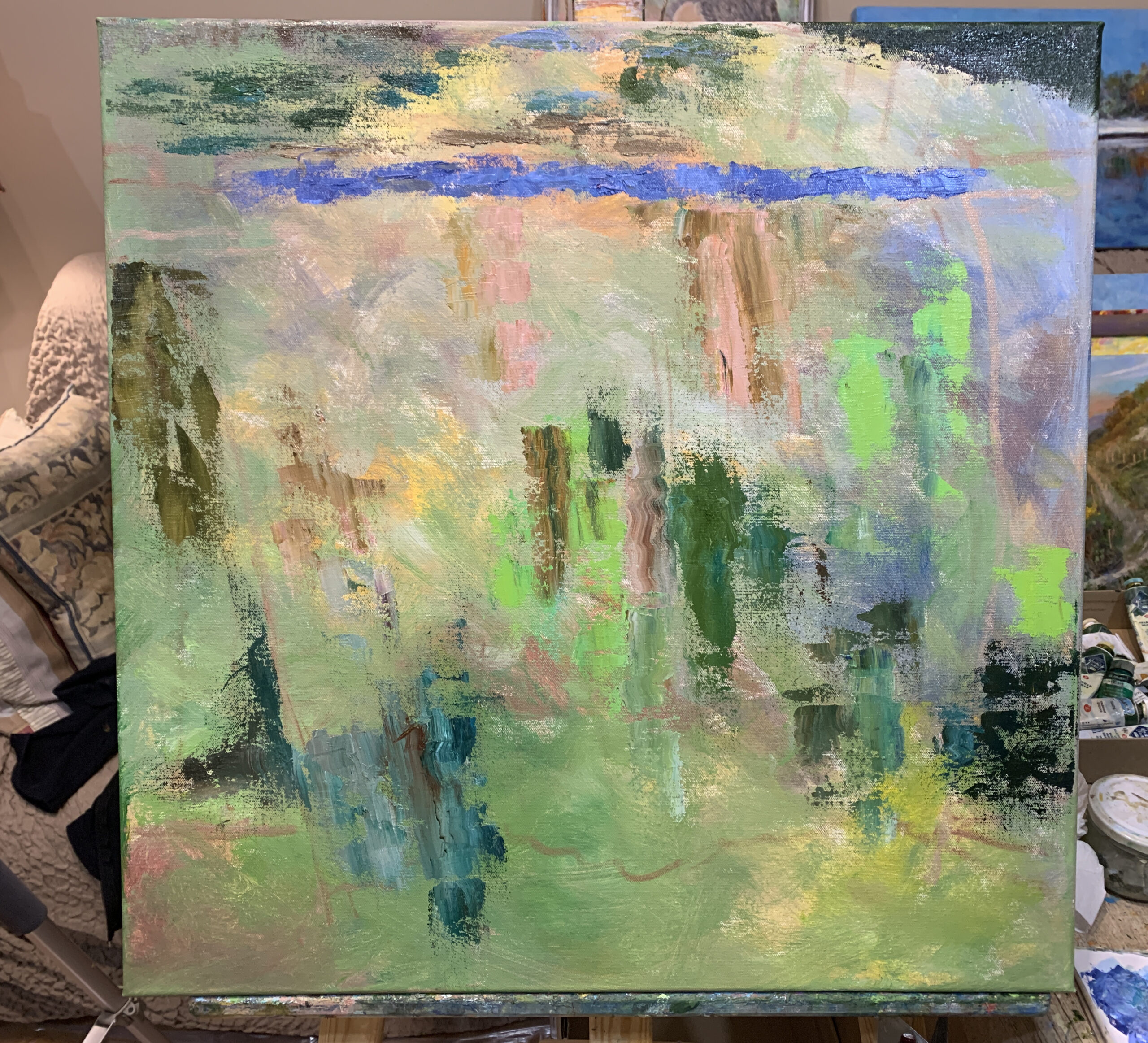 Source spring brook water painting oil canvas artist impressionism Albert Safiullin