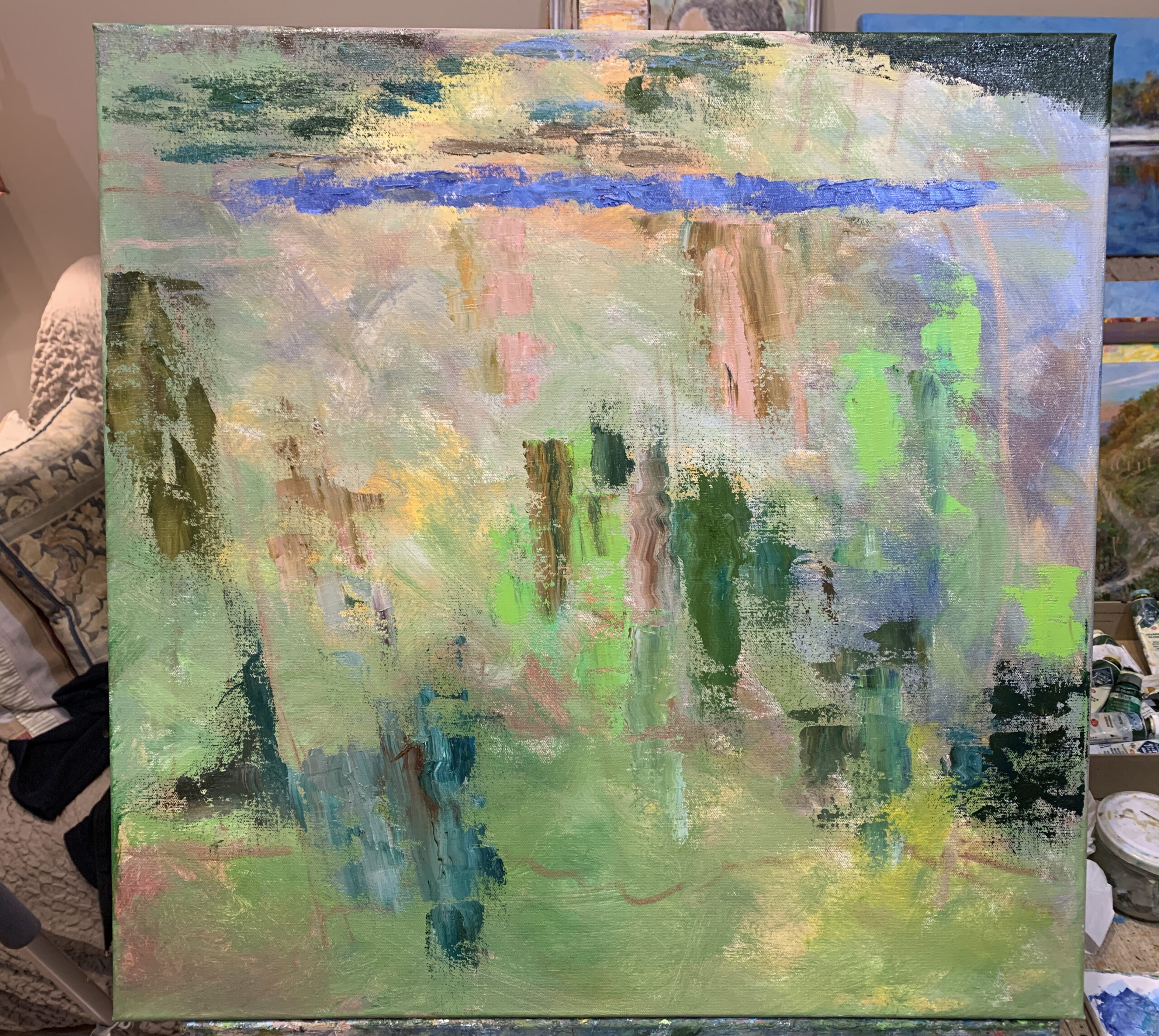 Source spring brook water painting oil canvas artist impressionism Albert Safiullin