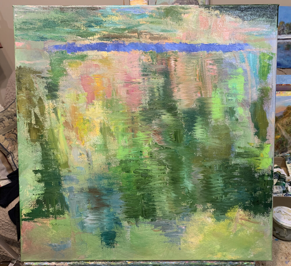 Source spring brook water painting oil canvas artist impressionism Albert Safiullin