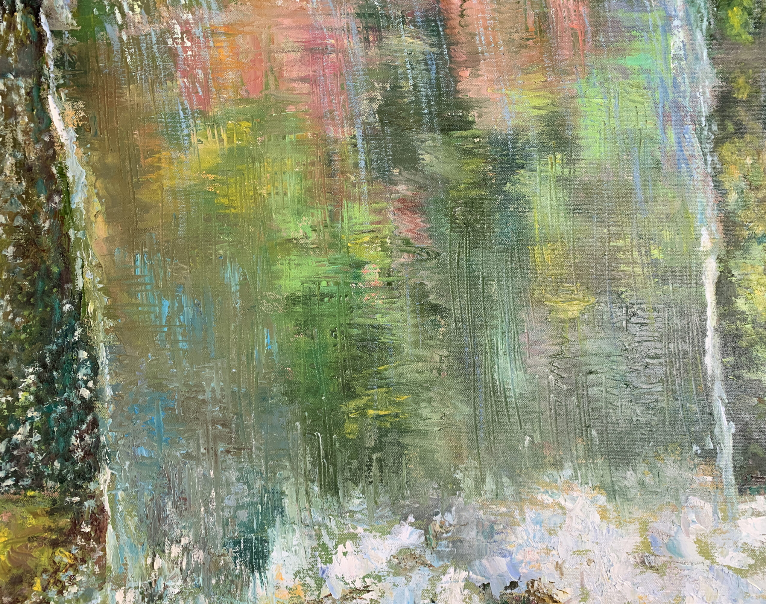 Source spring brook water painting oil canvas artist impressionism Albert Safiullin