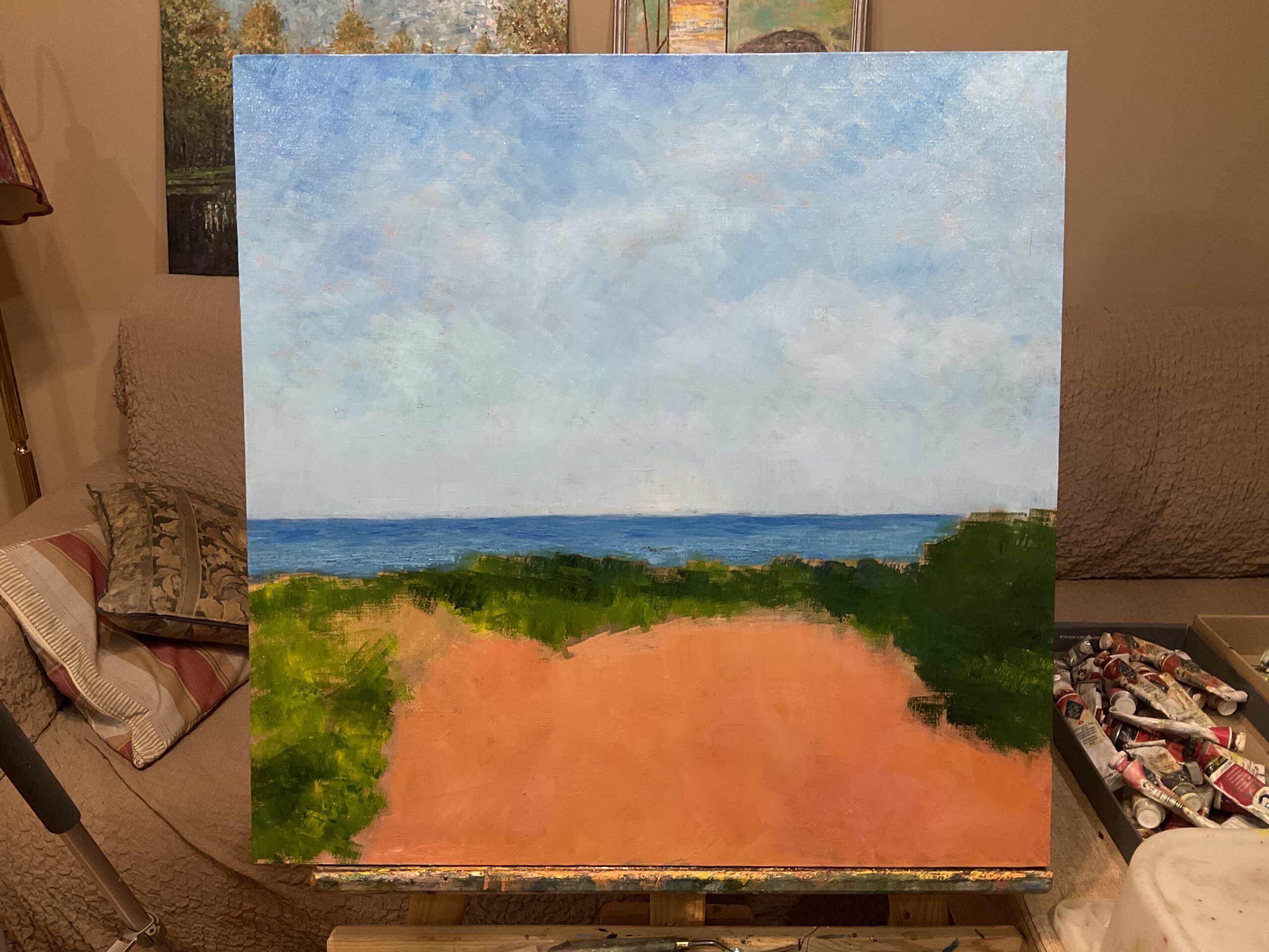 Seascape Sicily Giardini Naxos landscape painting artist Albert Safiullin