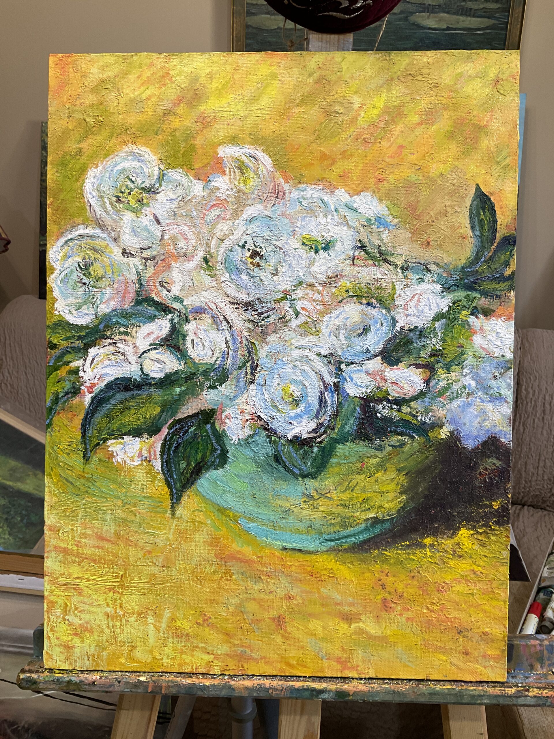 Roses Still Life Painting Impressionism Monet artist Albert Safiullin