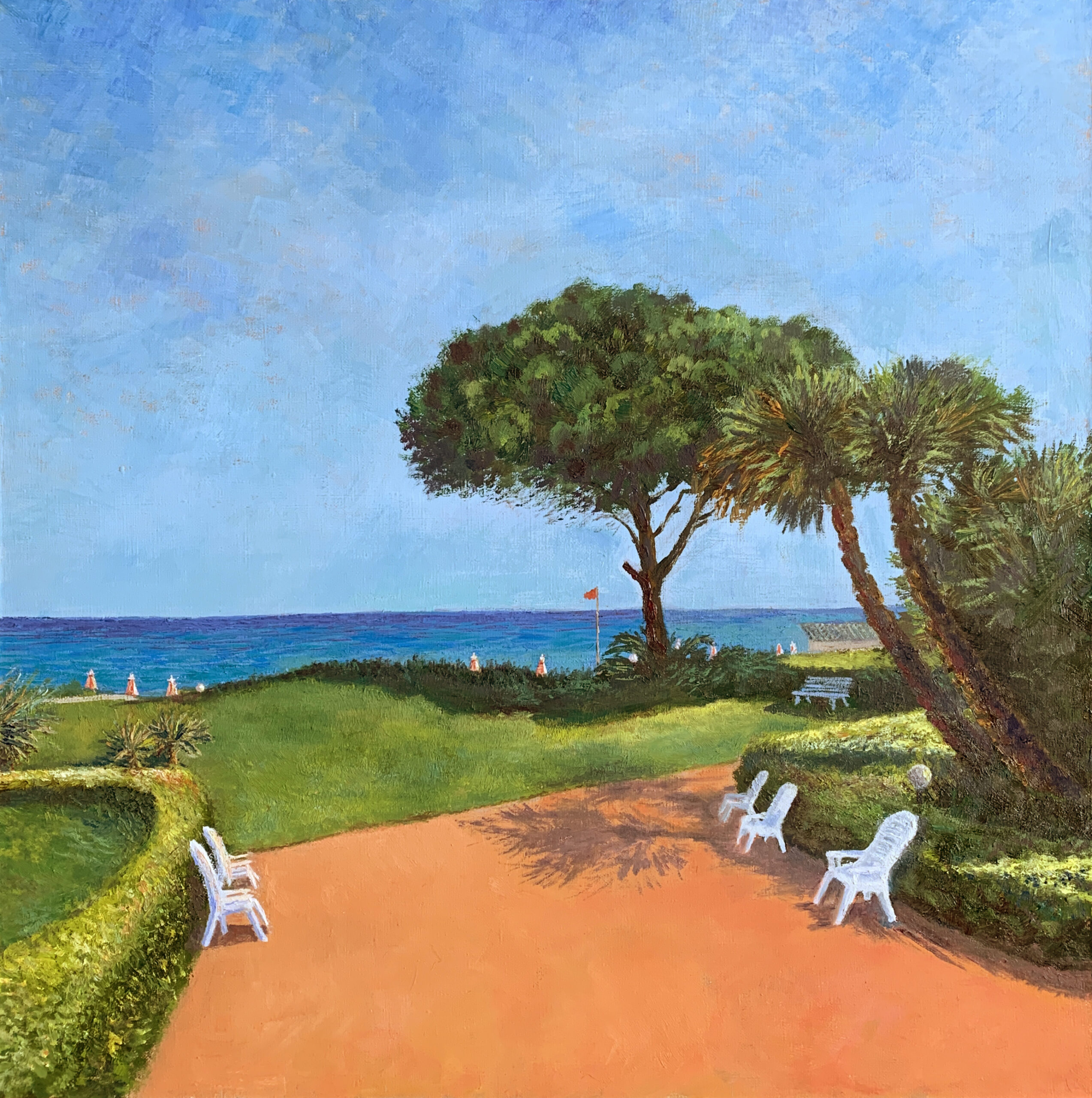 Seascape Sicily Giardini Naxos landscape painting artist Albert Safiullin