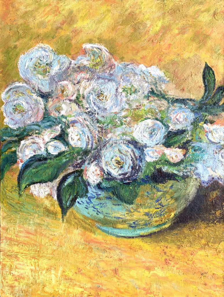 Roses Still Life Painting Impressionism Monet artist Albert Safiullin