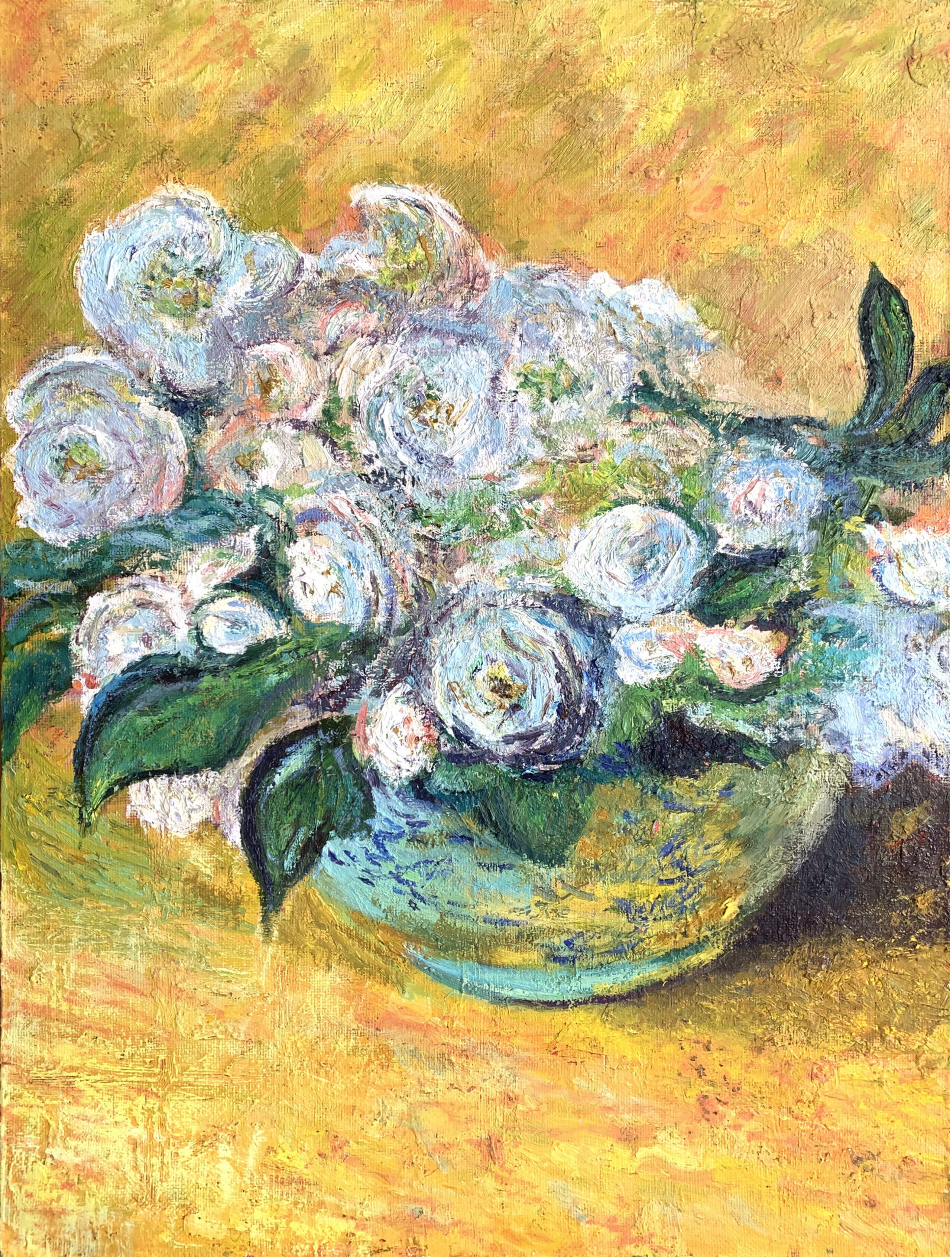 Roses Still Life Painting Impressionism Monet artist Albert Safiullin