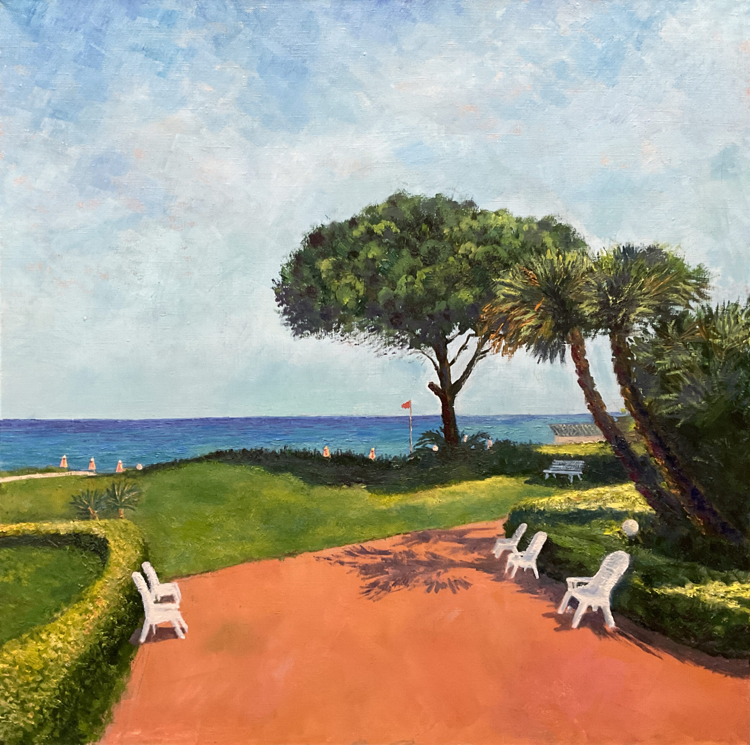 Seascape Sicily Giardini Naxos landscape painting artist Albert Safiullin